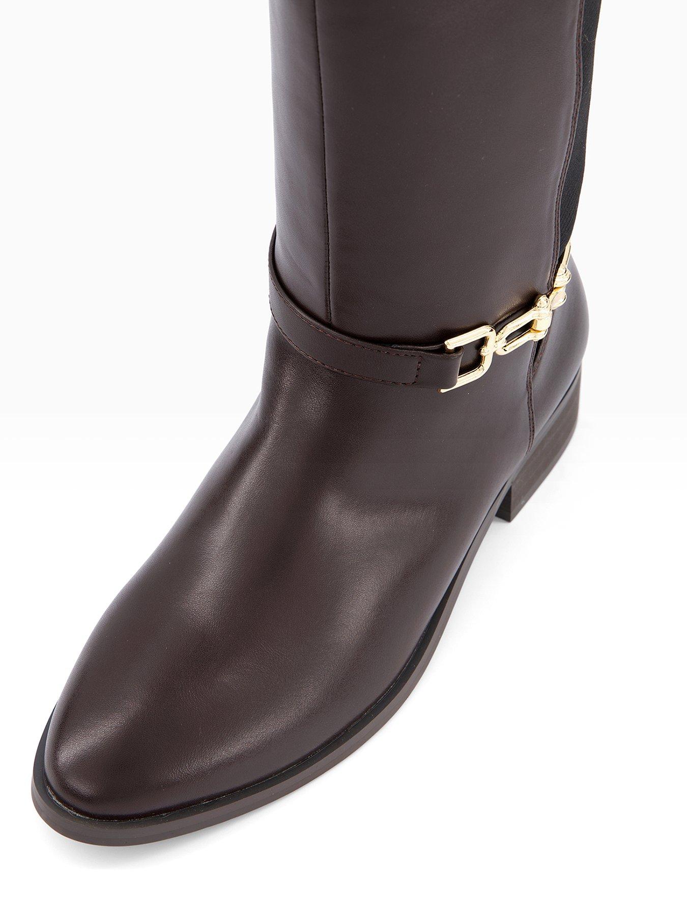 Image 4 of 7 of The Very Collection Elastic Panel Riding Knee Boot - Brown<br /> <div>&nbsp;</div>
