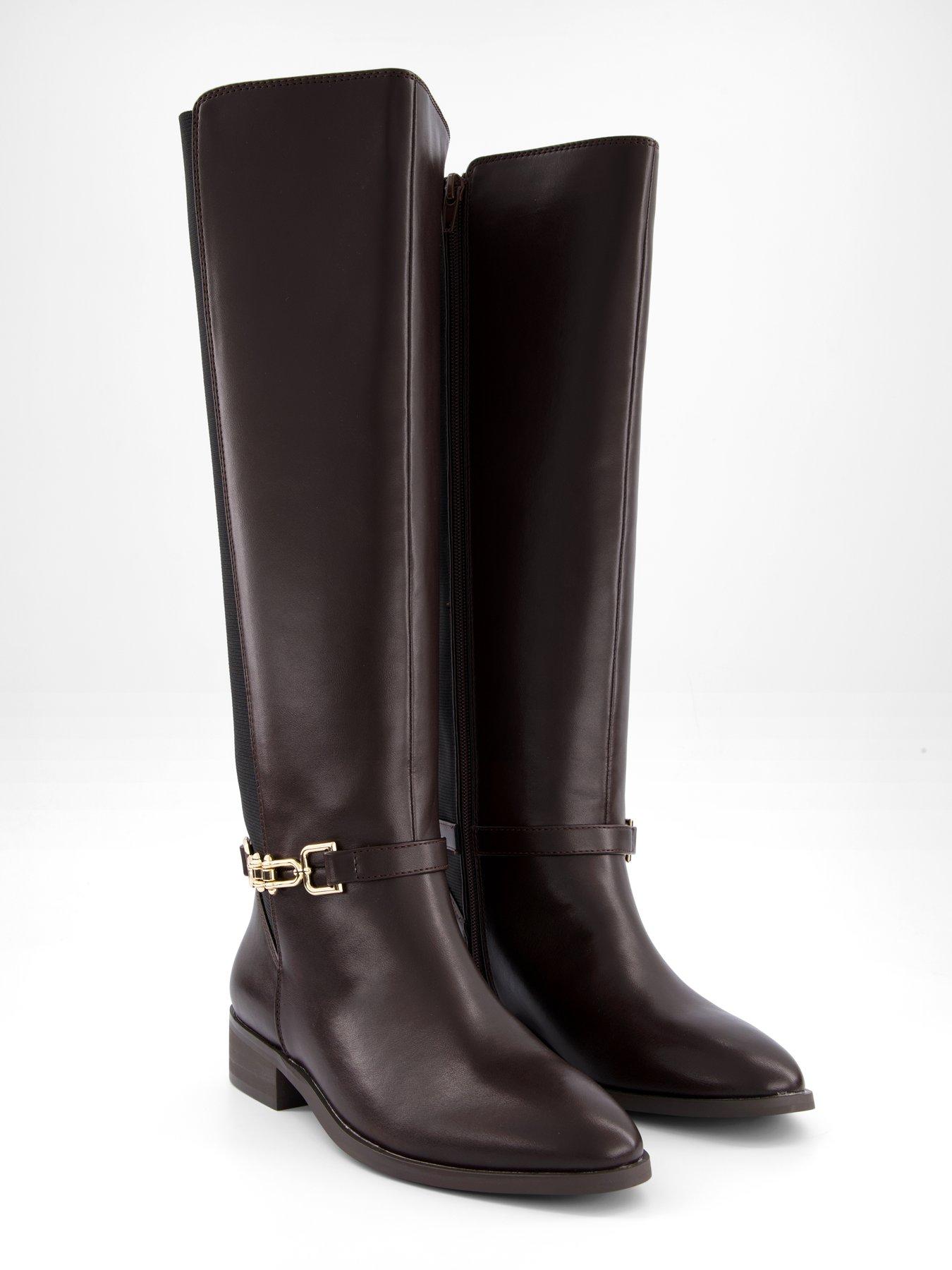 Image 6 of 7 of The Very Collection Elastic Panel Riding Knee Boot - Brown<br /> <div>&nbsp;</div>