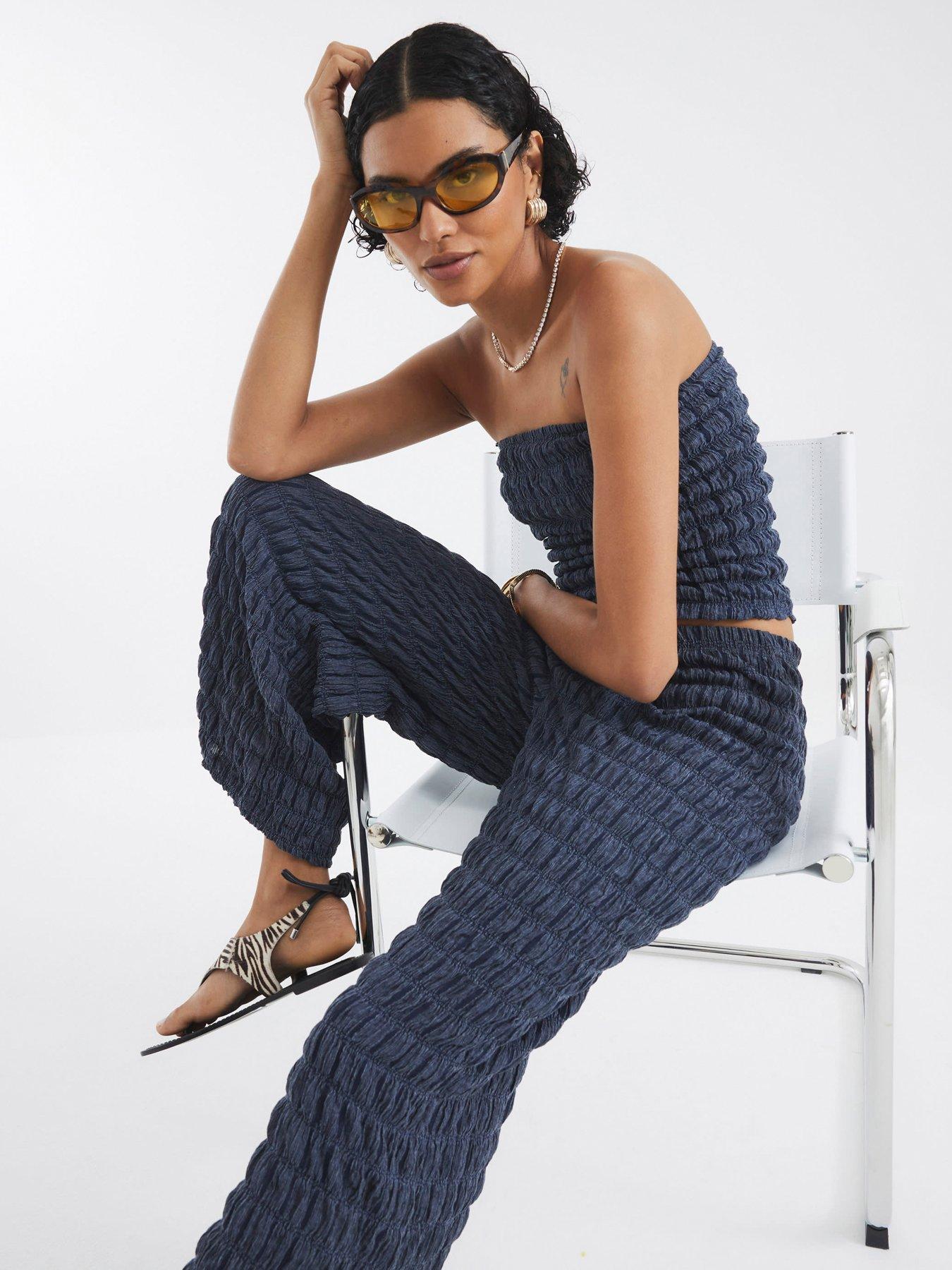 river-island-textured-bandeau-blueoutfit
