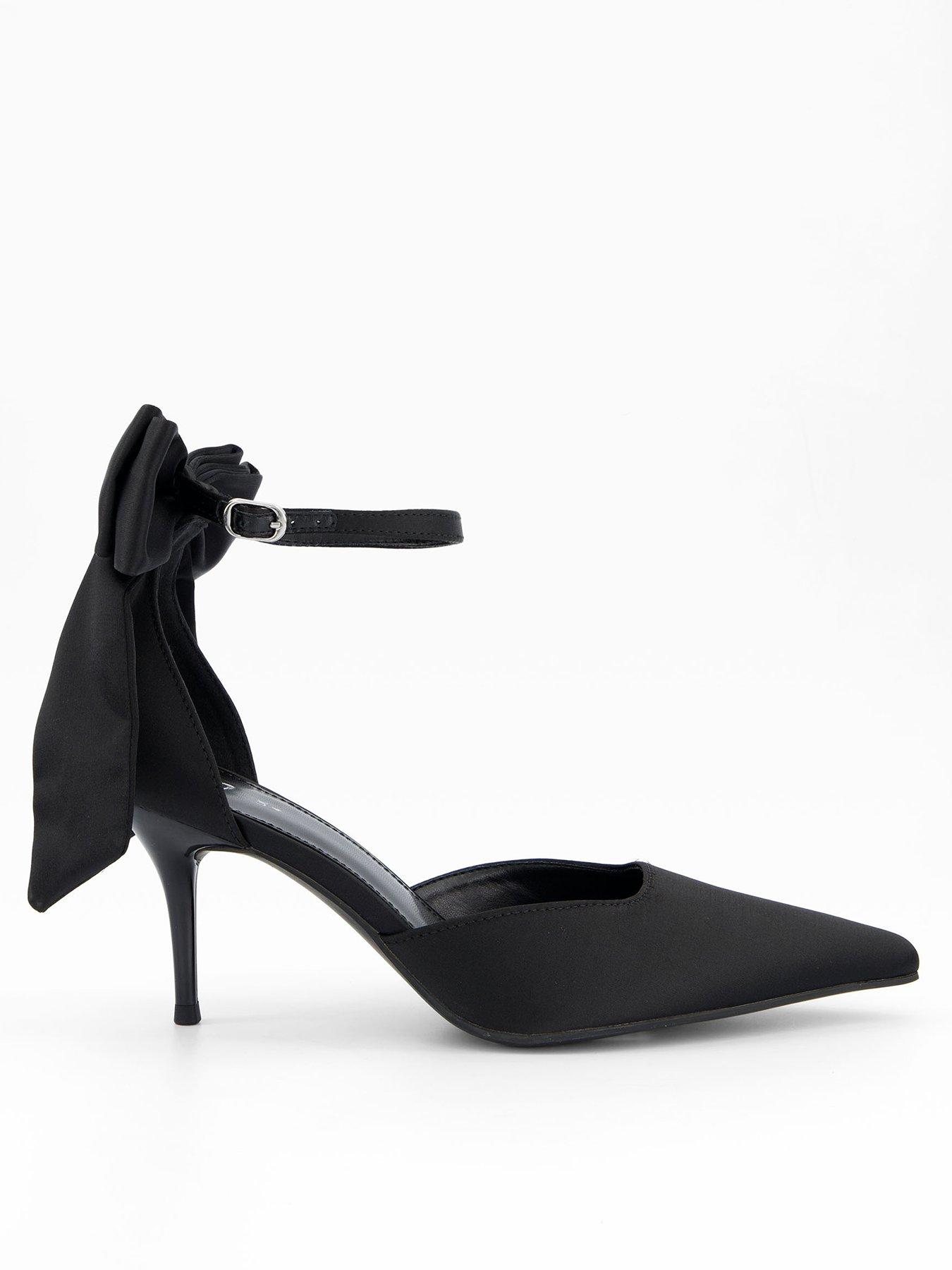 Image 2 of 6 of The Very Collection Bow Back Heel Court Shoe - Black