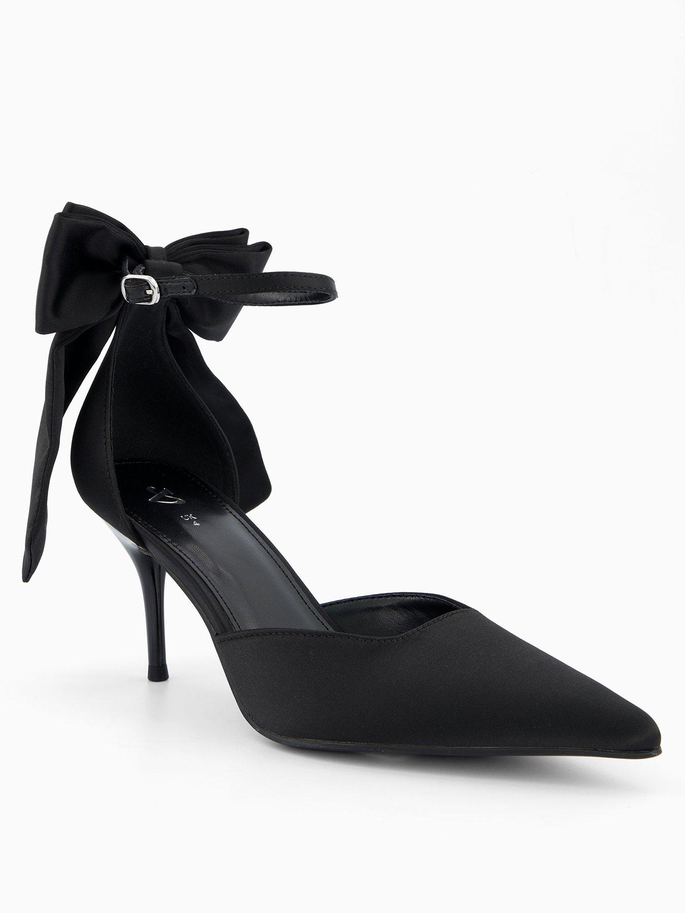 Image 3 of 6 of The Very Collection Bow Back Heel Court Shoe - Black