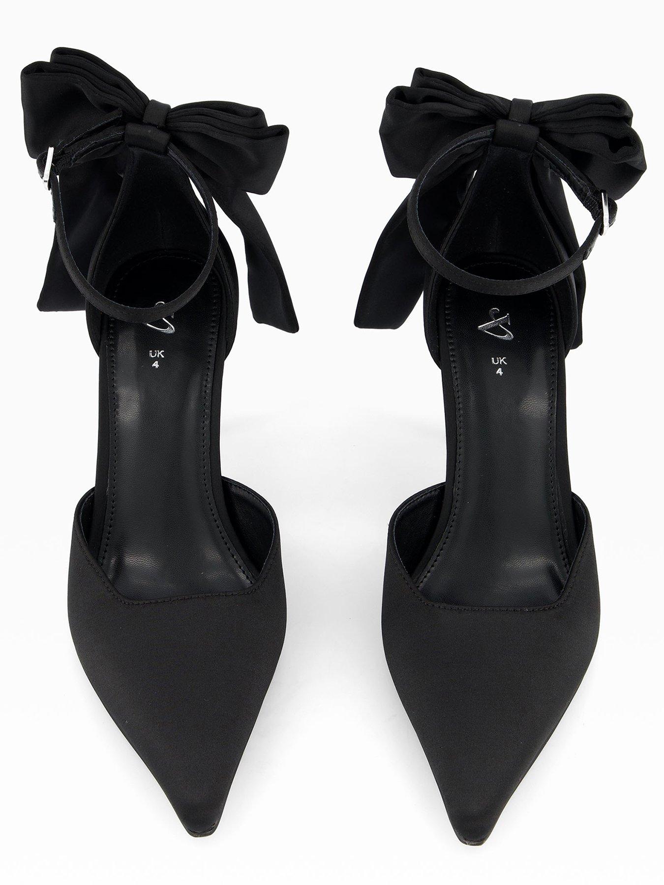 Image 5 of 6 of The Very Collection Bow Back Heel Court Shoe - Black