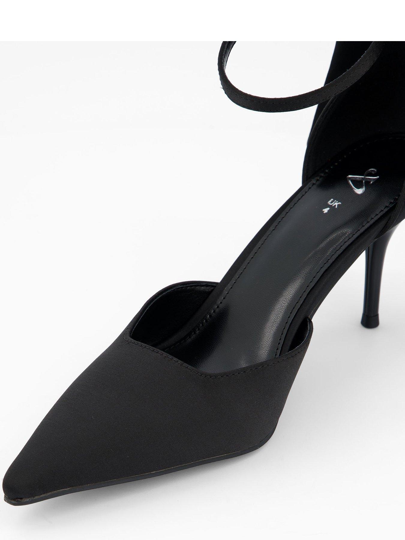 Image 6 of 6 of The Very Collection Bow Back Heel Court Shoe - Black