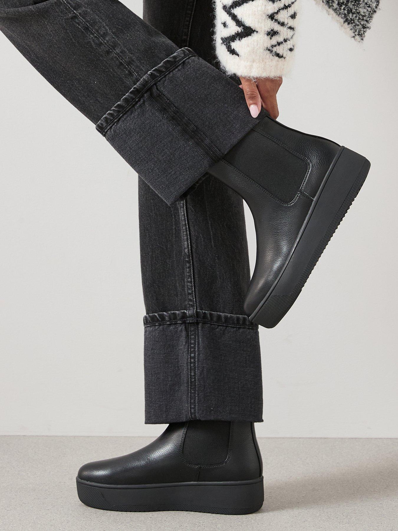 Image 1 of 7 of The Very Collection Flatform Chelsea Boot - Black
