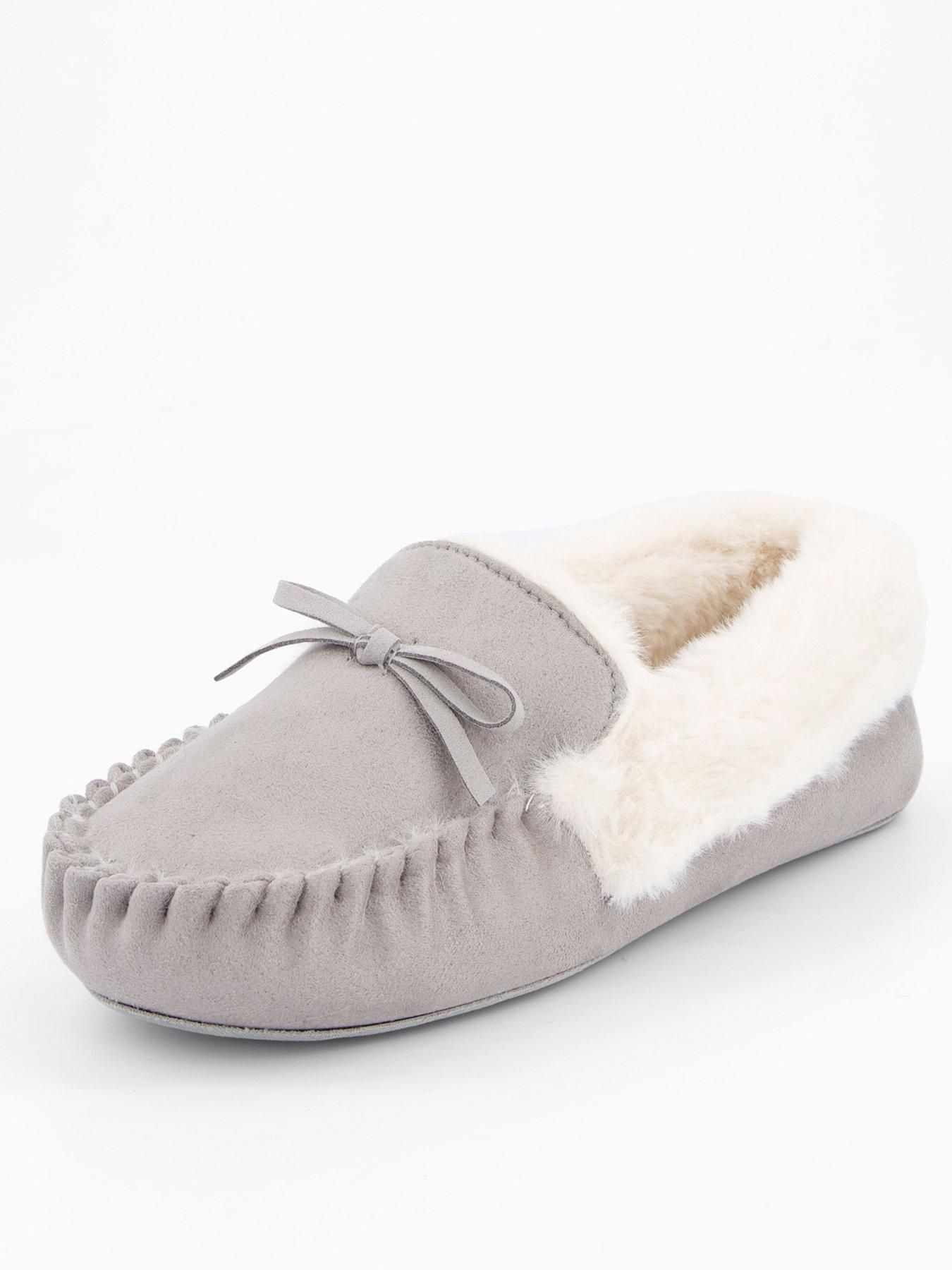 The Very Collection Moccasin Slippers - Grey