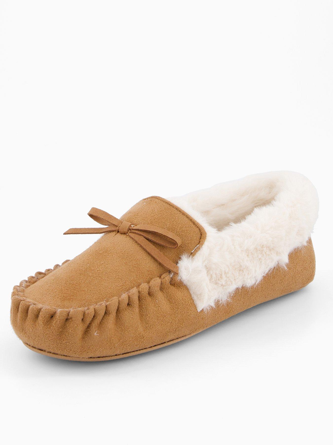 The Very Collection Moccasin Slippers - Tan