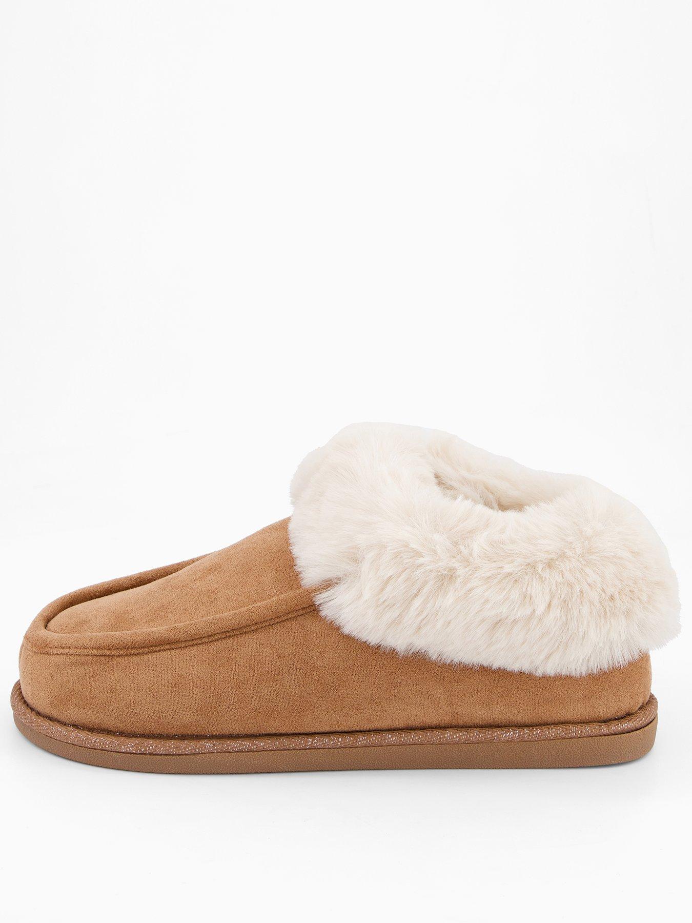 The Very Collection Faux Fur Slipper Boot - Brown