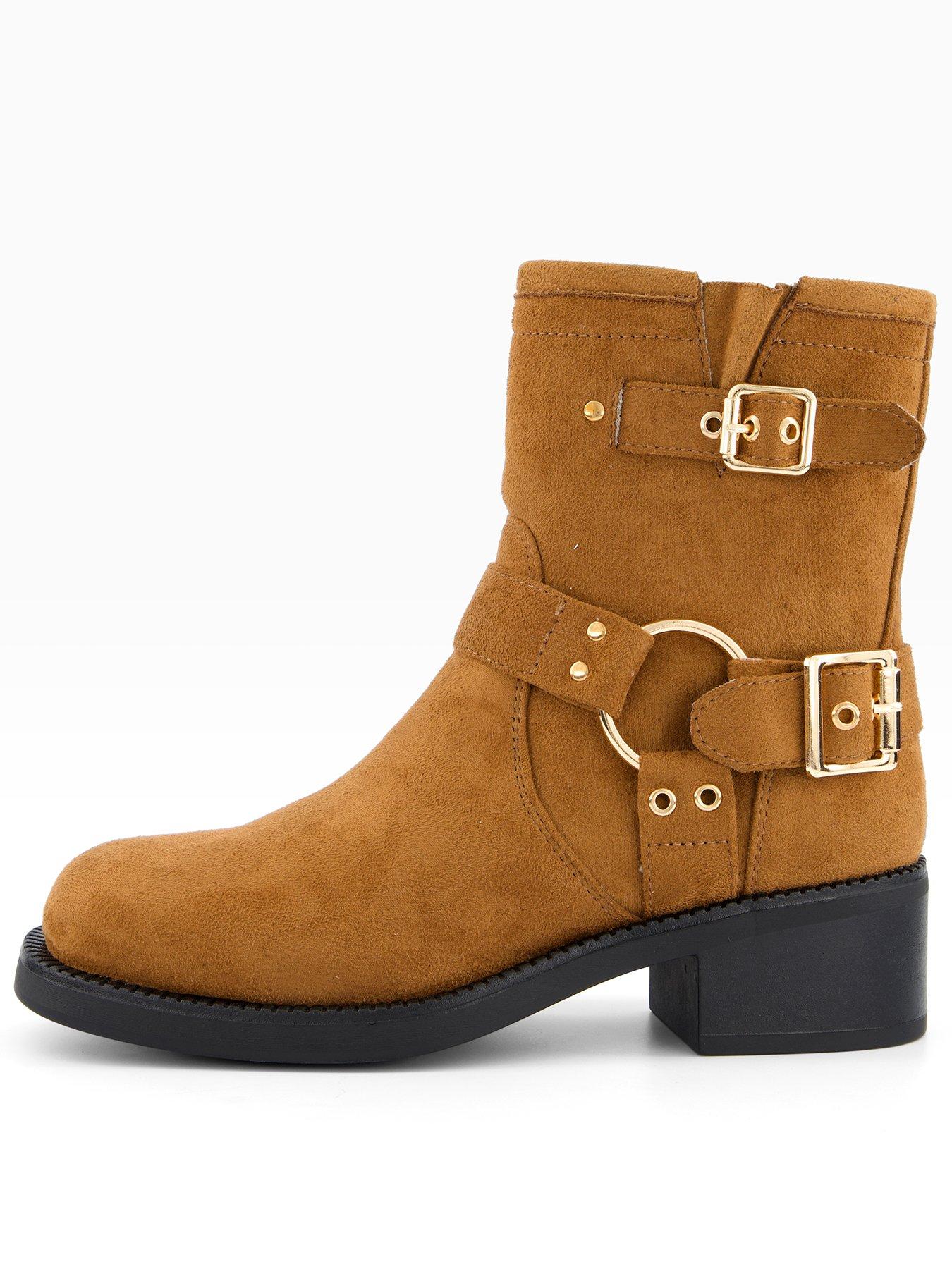 Image 1 of 6 of The Very Collection Wide Flat Ankle Boot - Brown