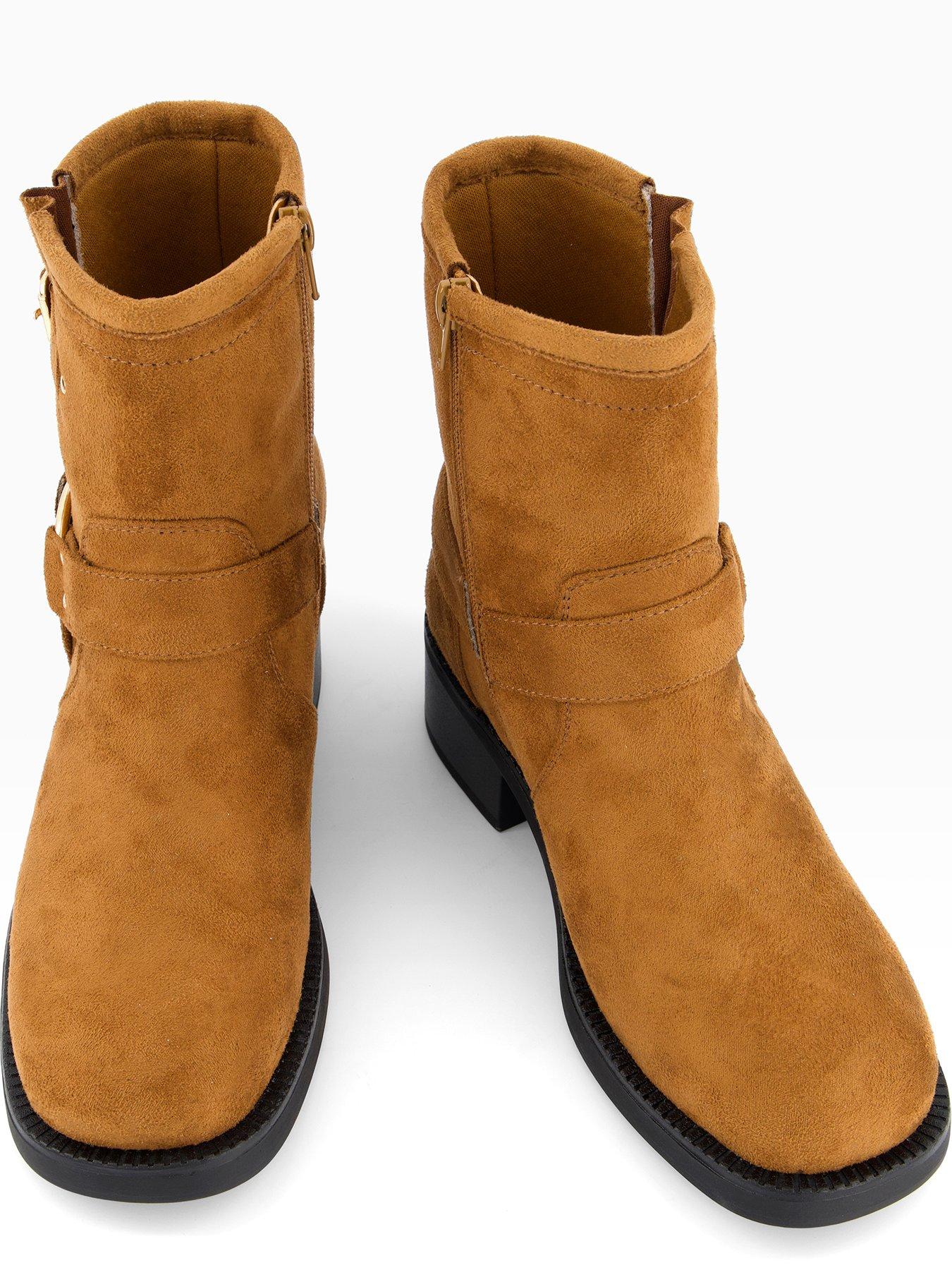 Image 3 of 6 of The Very Collection Wide Flat Ankle Boot - Brown