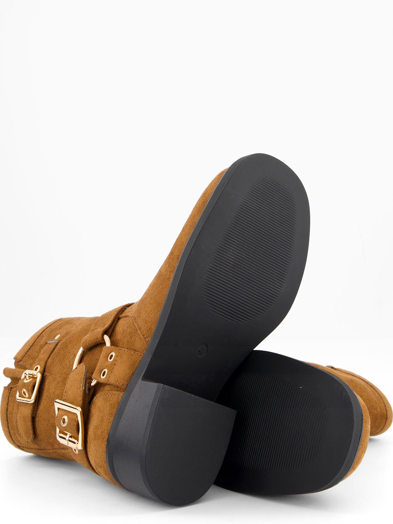 Image 4 of 6 of The Very Collection Wide Flat Ankle Boot - Brown