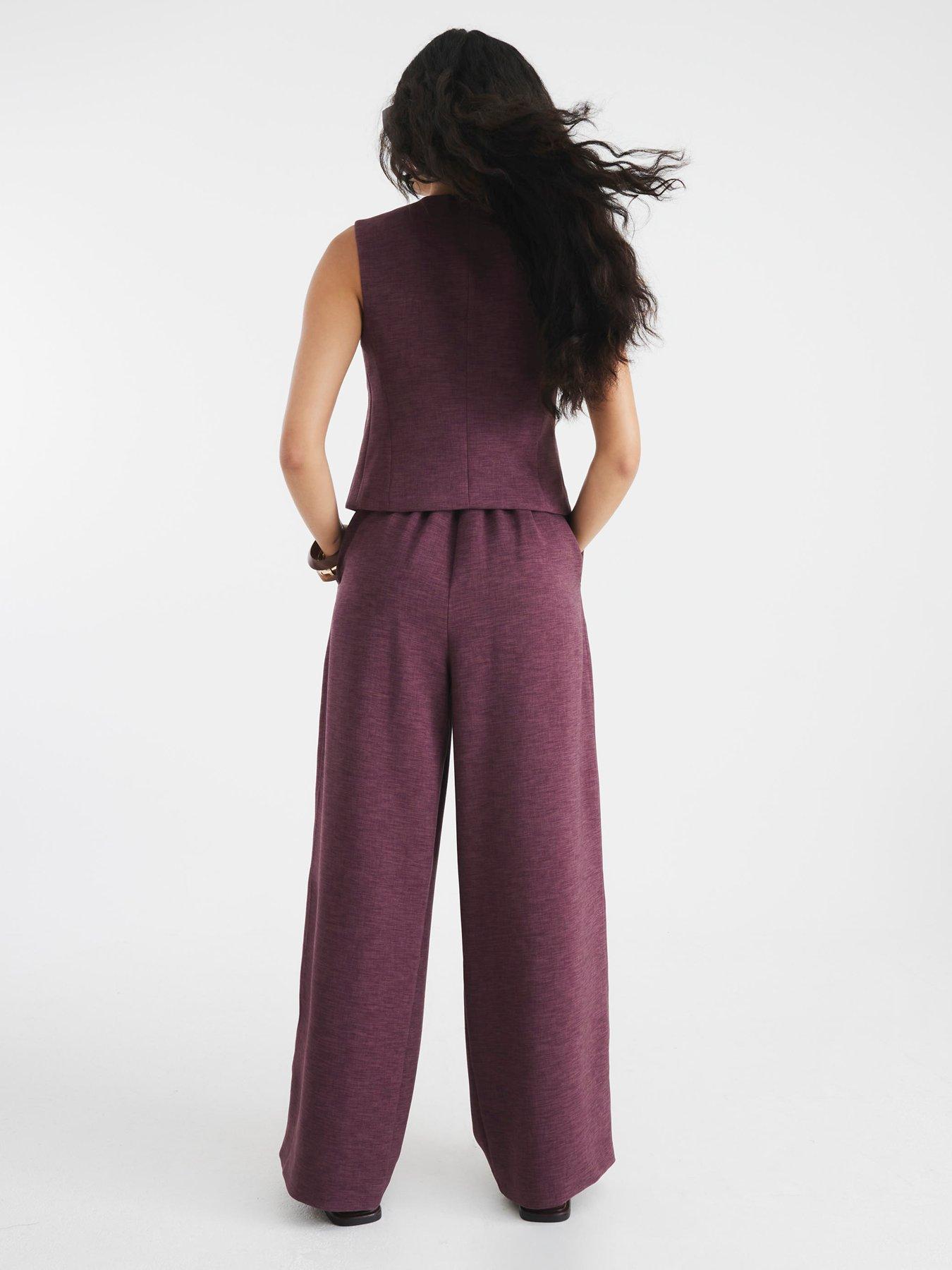 Image 2 of 4 of River Island Easy Wide Trouser - Purple