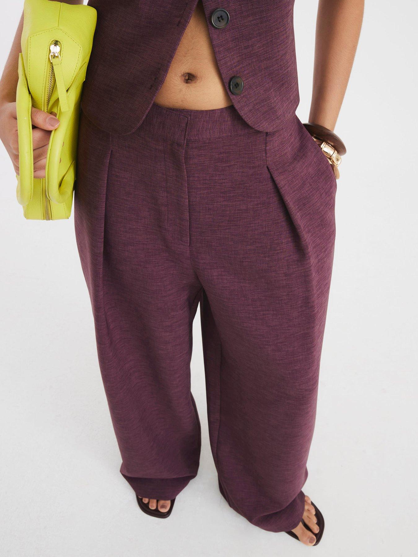 Image 4 of 4 of River Island Easy Wide Trouser - Purple