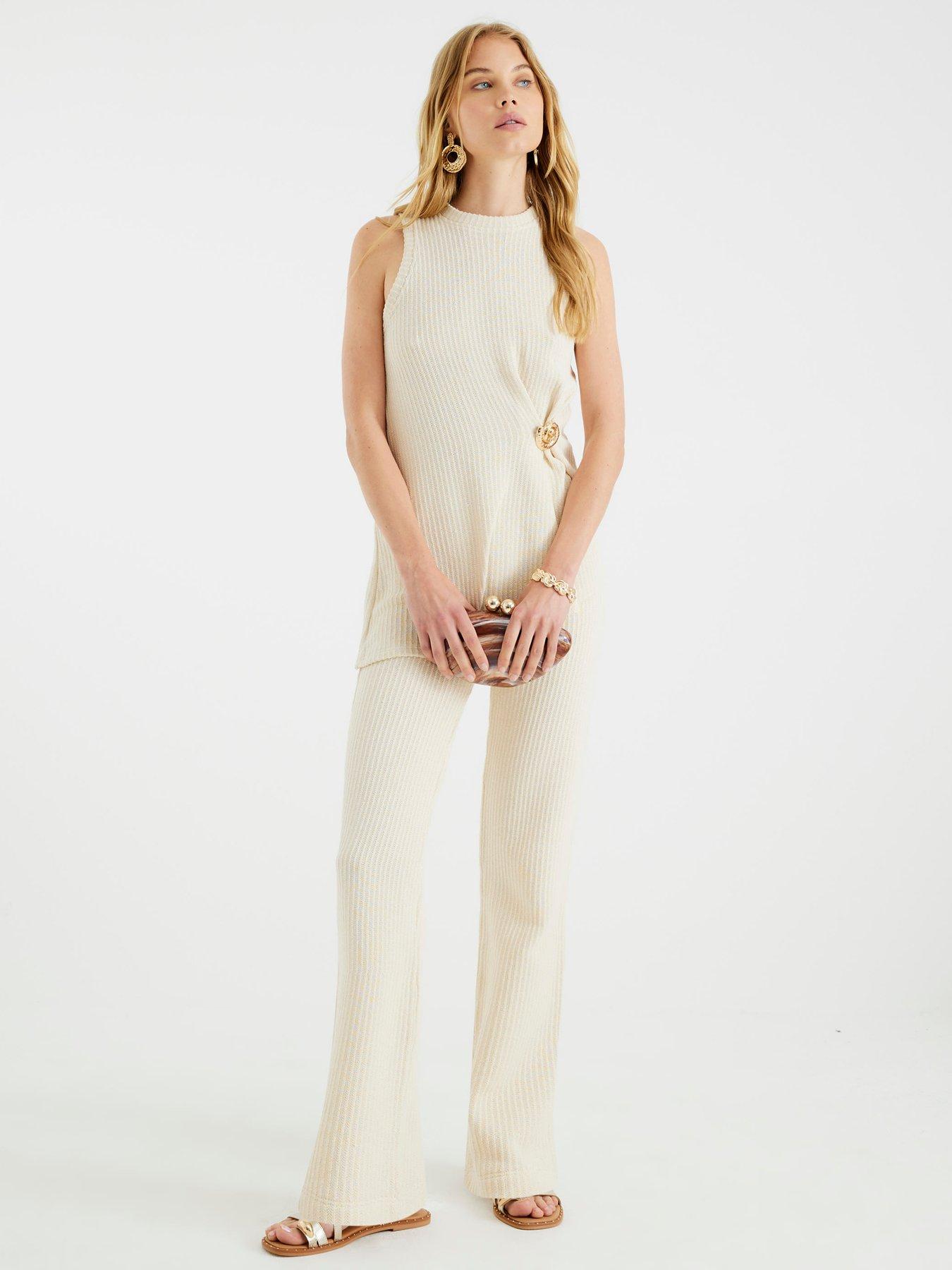 river-island-texture-shell-trim-tunic-creamback