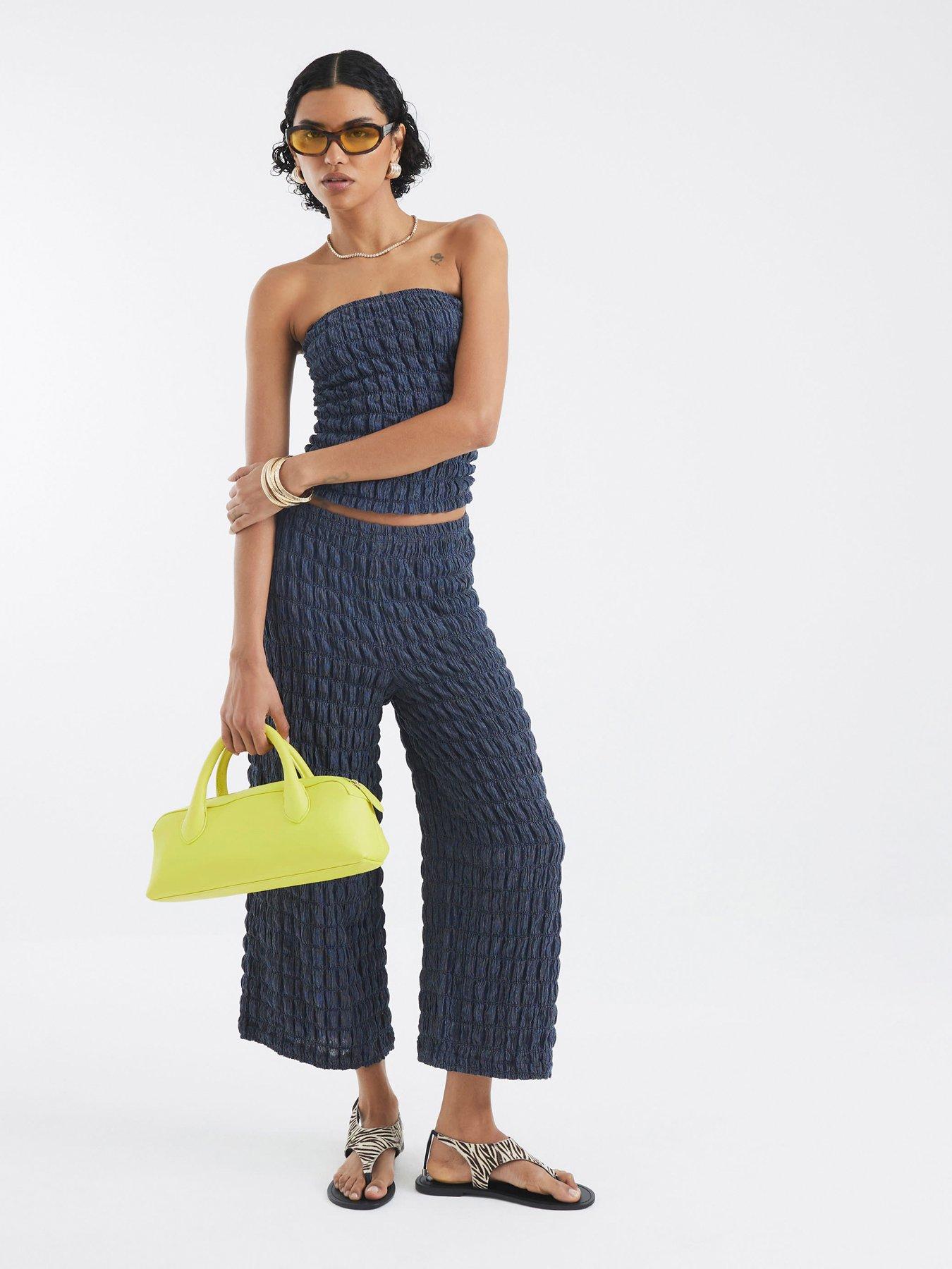 Image of River Island Textured Culotte - Blue