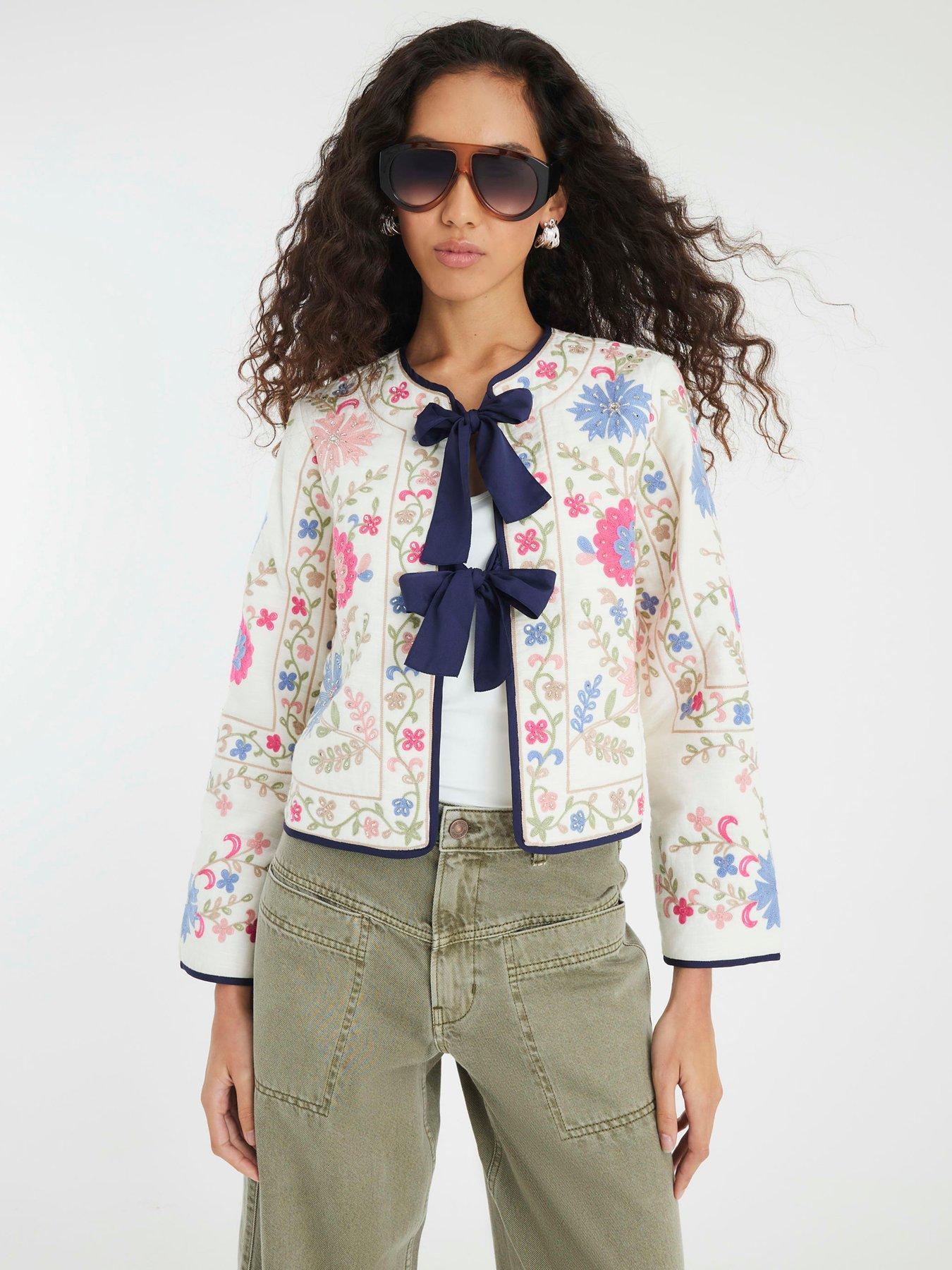 river-island-floral-embroidered-tie-front-jacket-cream