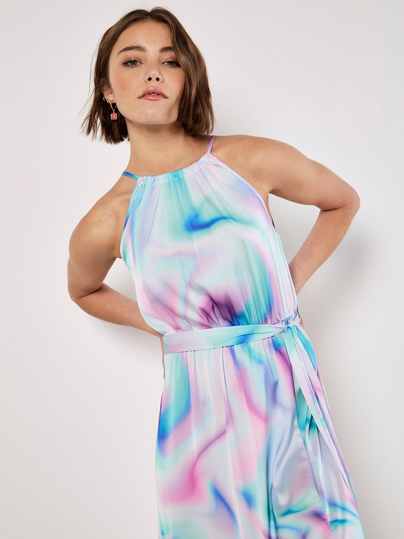 Image 5 of 6 of Apricot Gradient Glow Satin Dress
