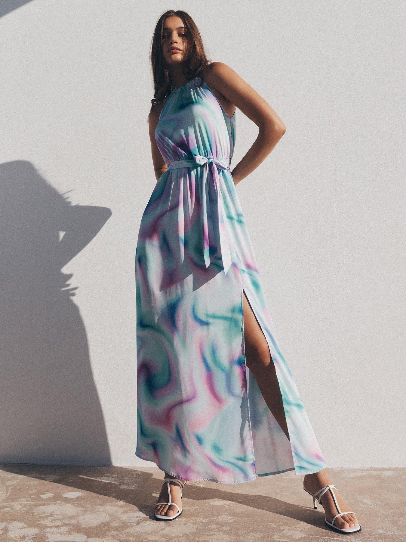 Image 6 of 6 of Apricot Gradient Glow Satin Dress
