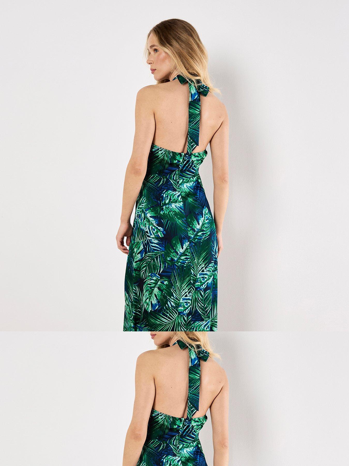 apricot-tropical-leaf-print-satin-maxi-dress-bluestillFront