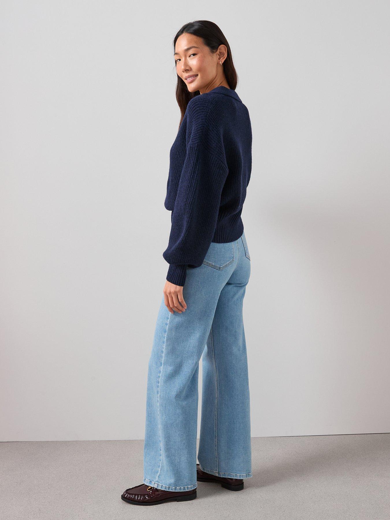 the-very-collection-timeless-yarn-collared-neck-jumper-navyoutfit