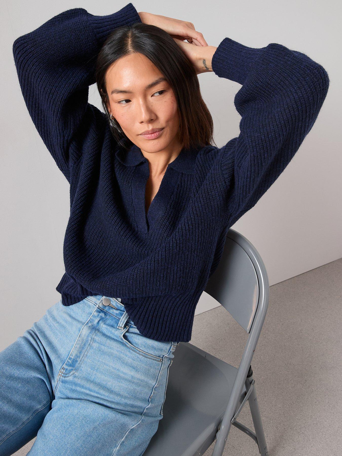 the-very-collection-timeless-yarn-collared-neck-jumper-navydetail