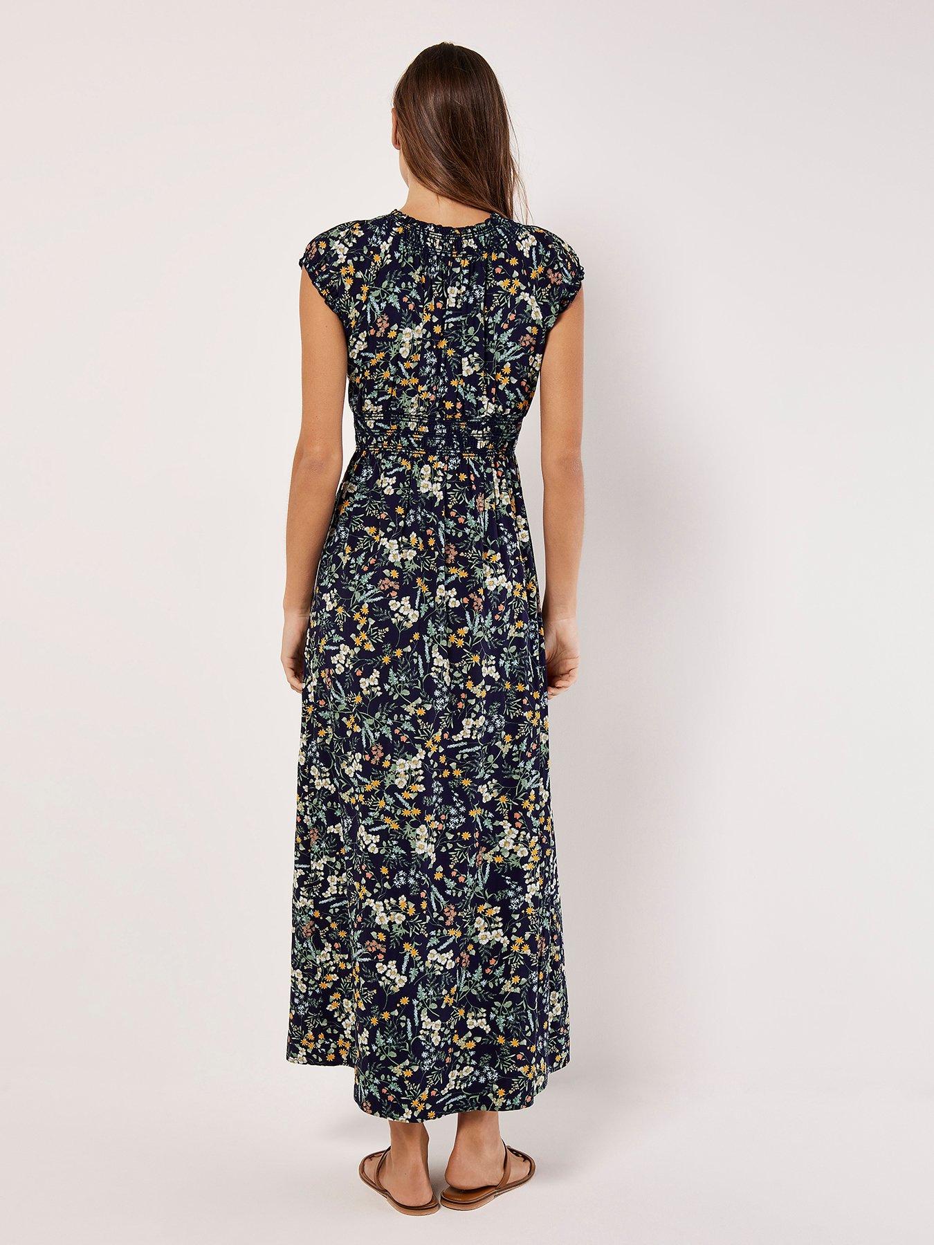 Image 2 of 4 of Apricot Botanical Ditsy V/nk Maxi Dress