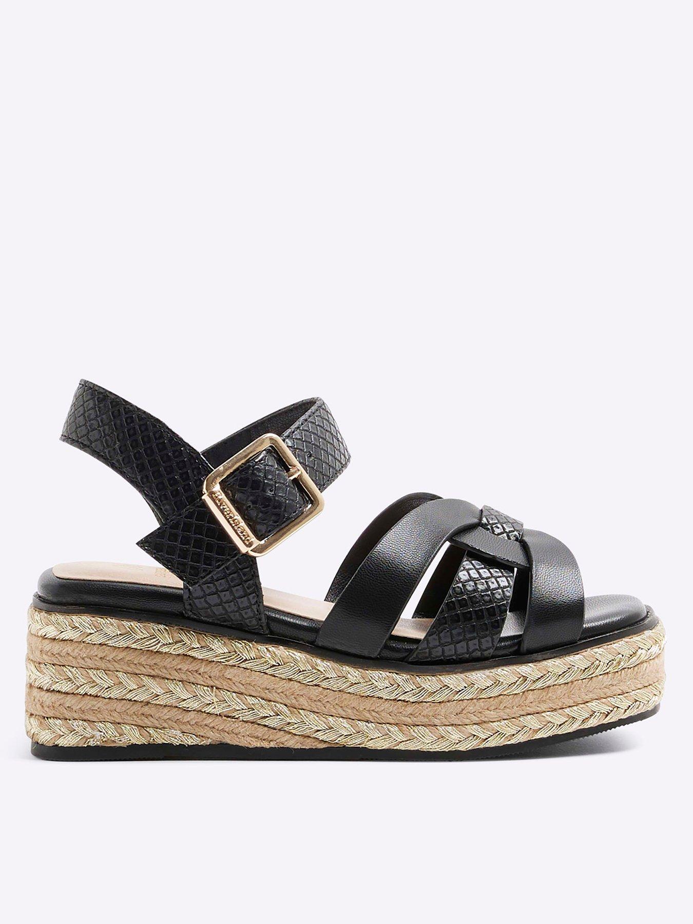 Image of River Island Girls Weave Wedge Sandals - Silver