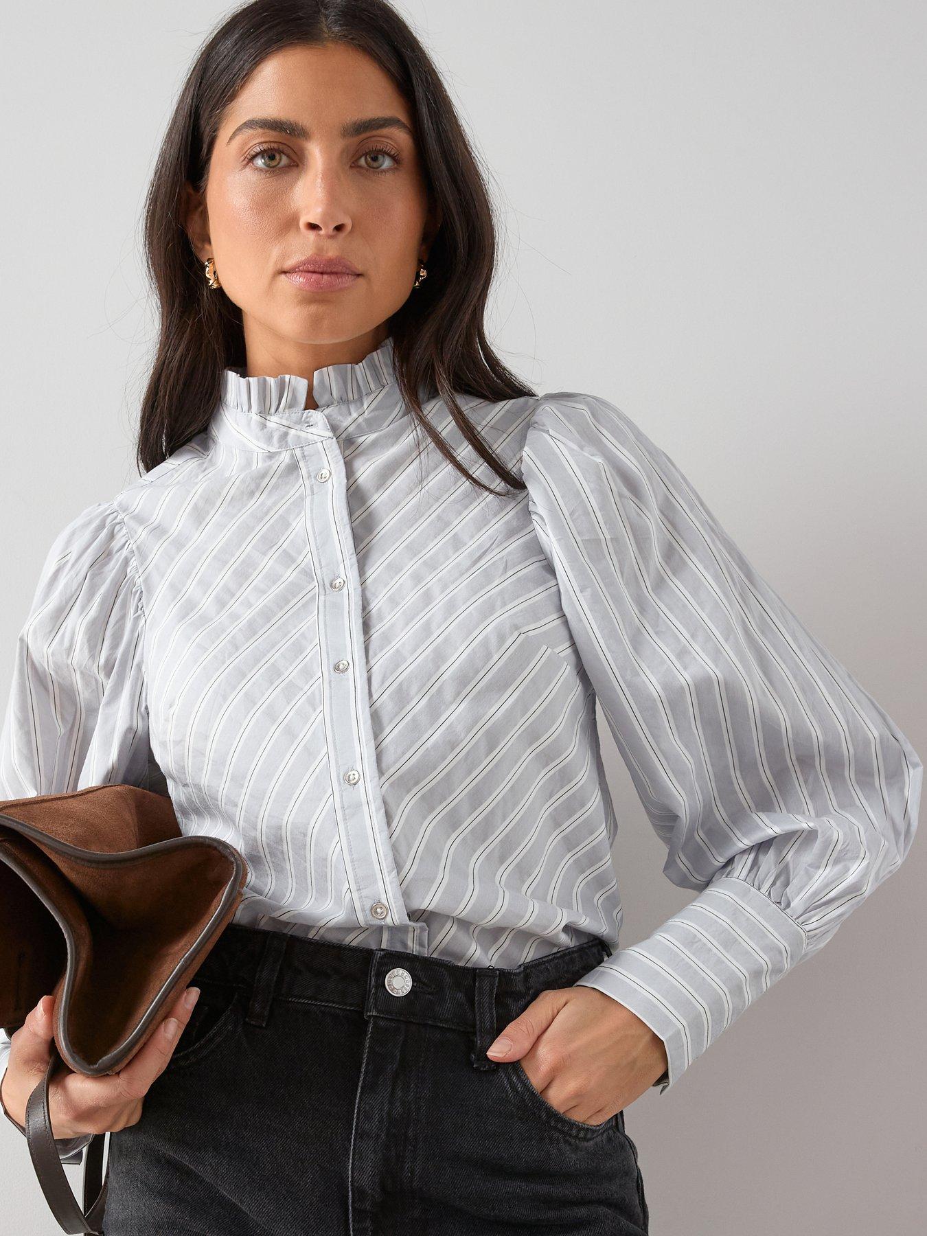 the-very-collection-stripe-high-neck-frillnbspdetail-shirt