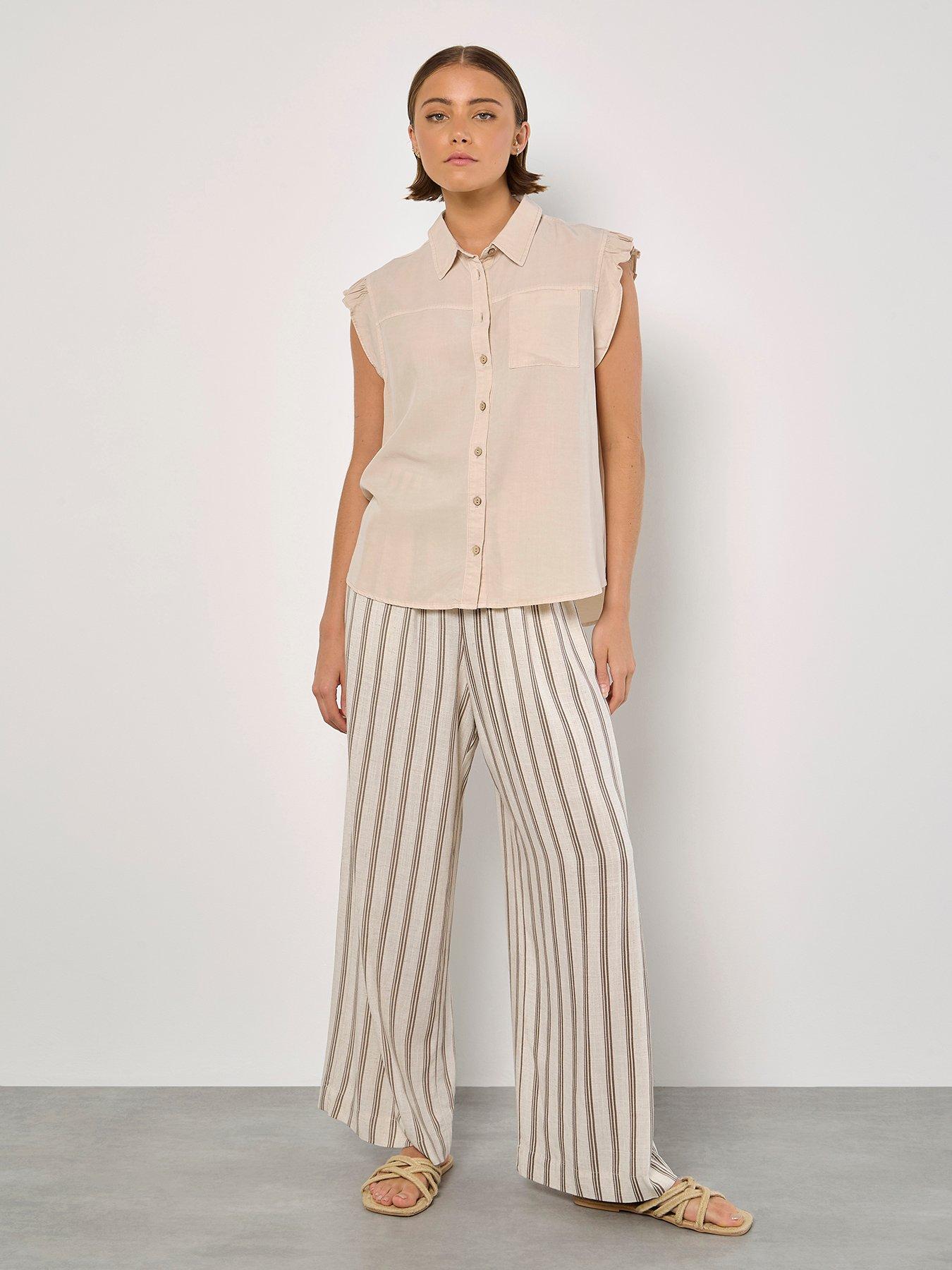 apricot-ruffle-sleeve-soft-slub-blouseback