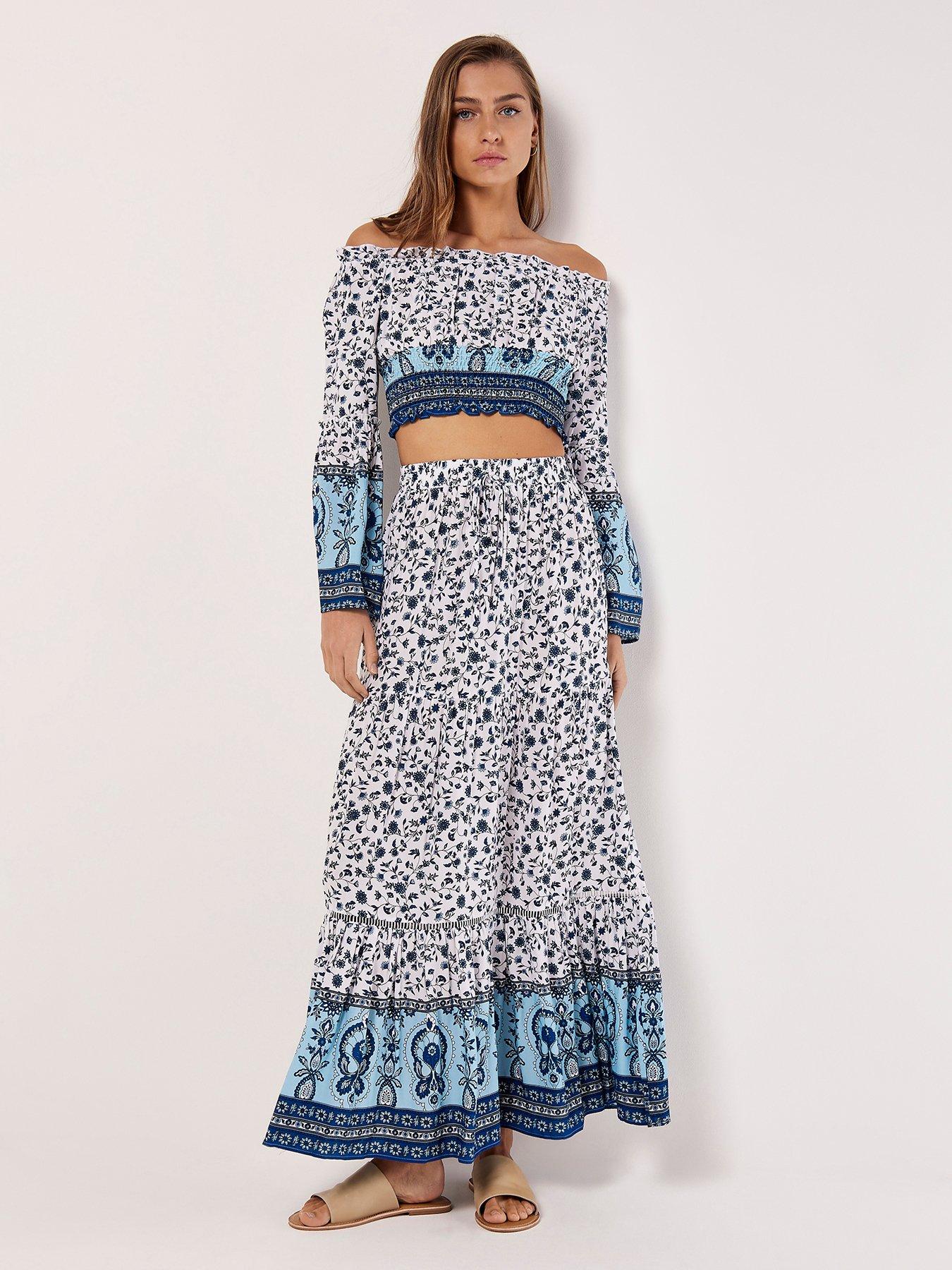 apricot-sarasa-border-tiered-floral-skirt-creamblueback