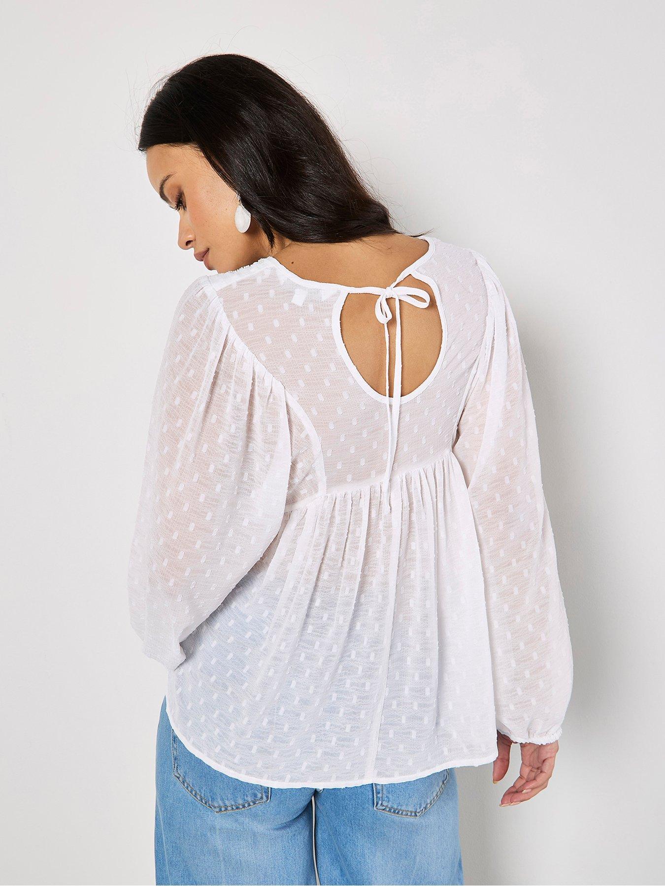 apricot-dobby-chiffon-embellished-topstillFront