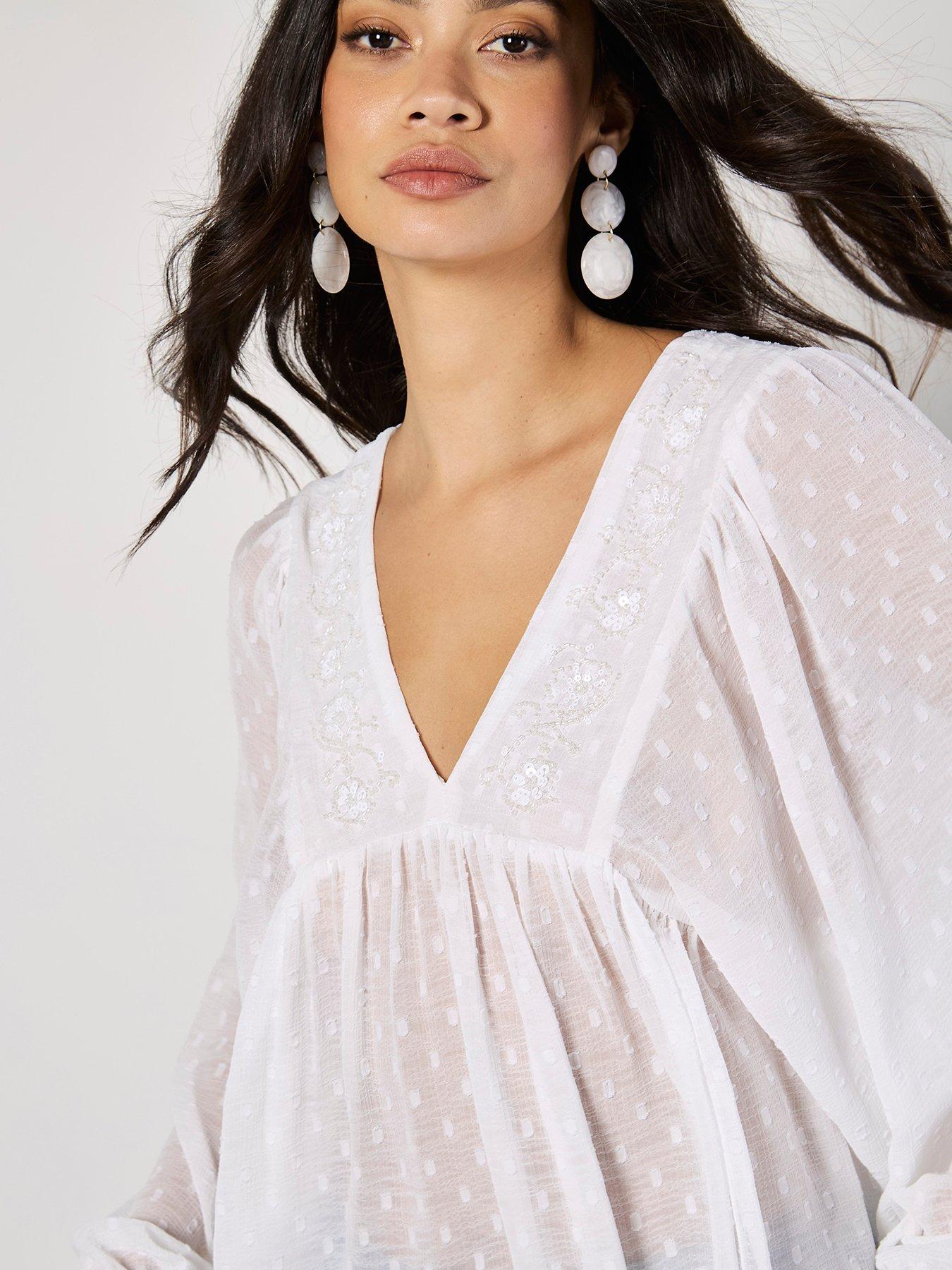 apricot-dobby-chiffon-embellished-topoutfit
