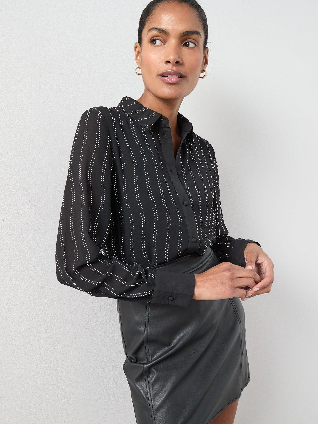 the-very-collection-embellished-detail-longline-button-up-shirt-blackdetail