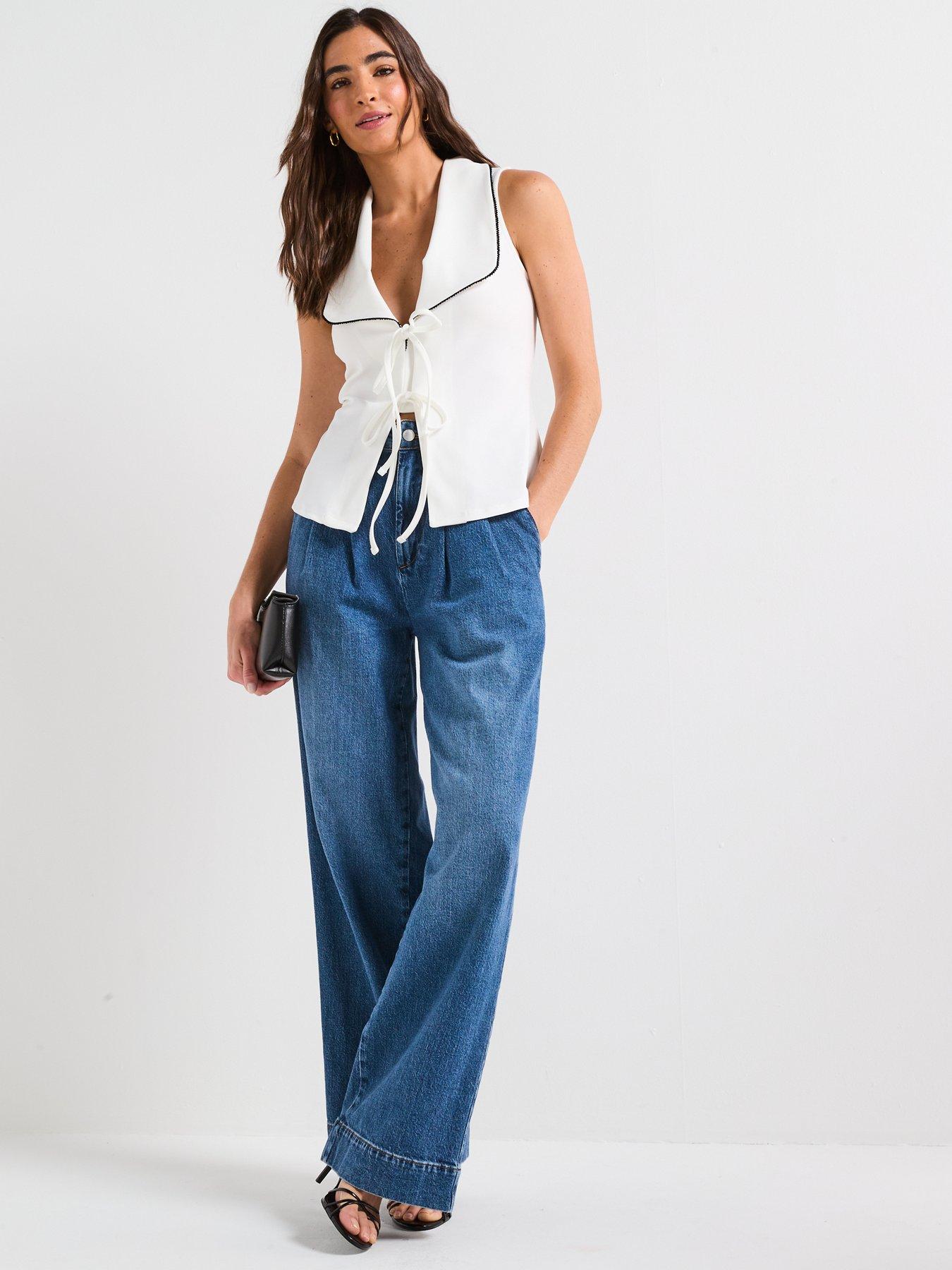 v-by-very-contrast-piping-tie-up-top-ecruback
