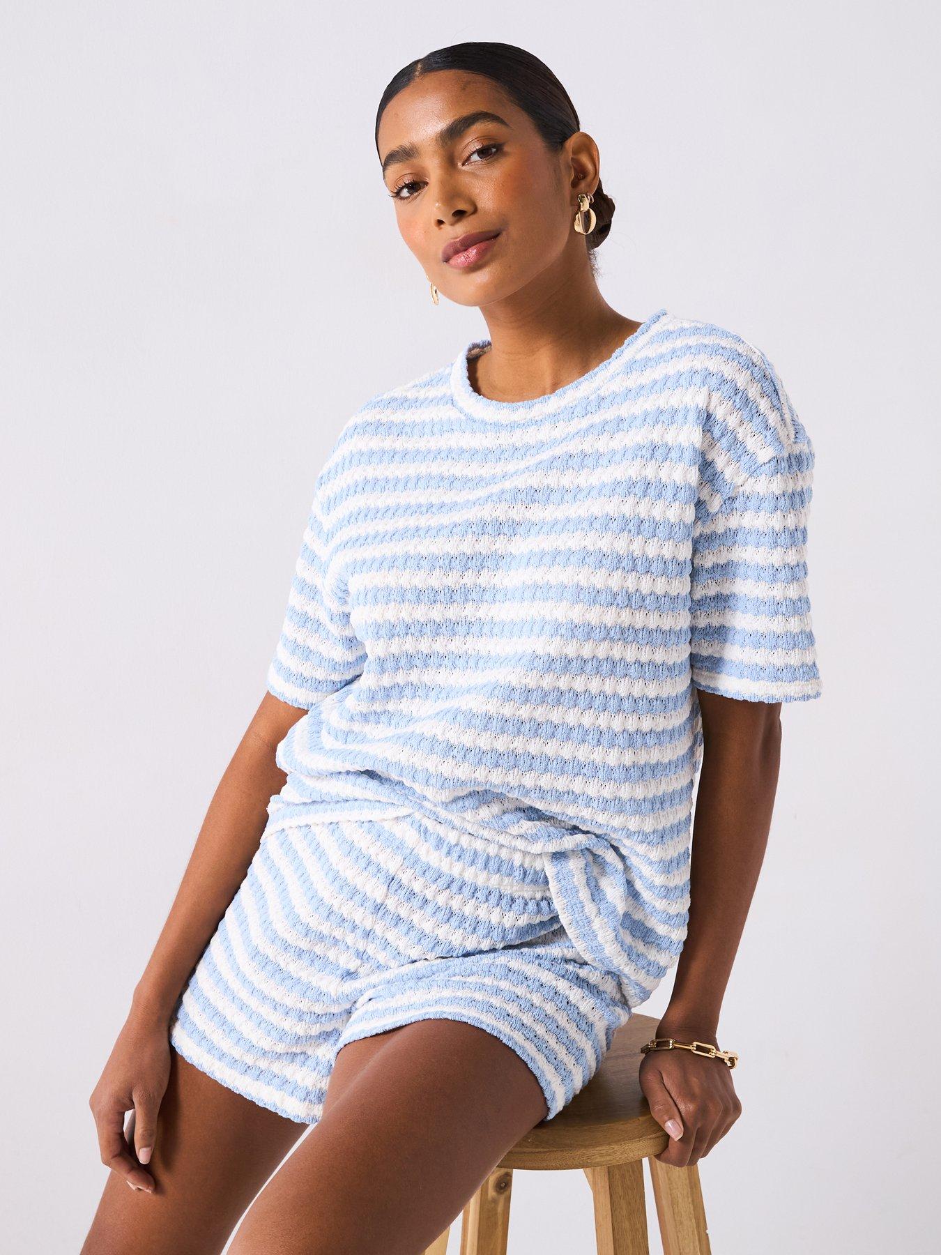 Image of V by Very Textured Stripe Top Co-ord