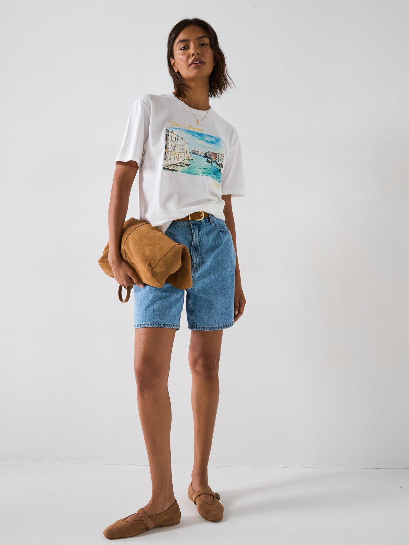 Image 3 of 5 of V by Very Oversized Postcard Tee - White