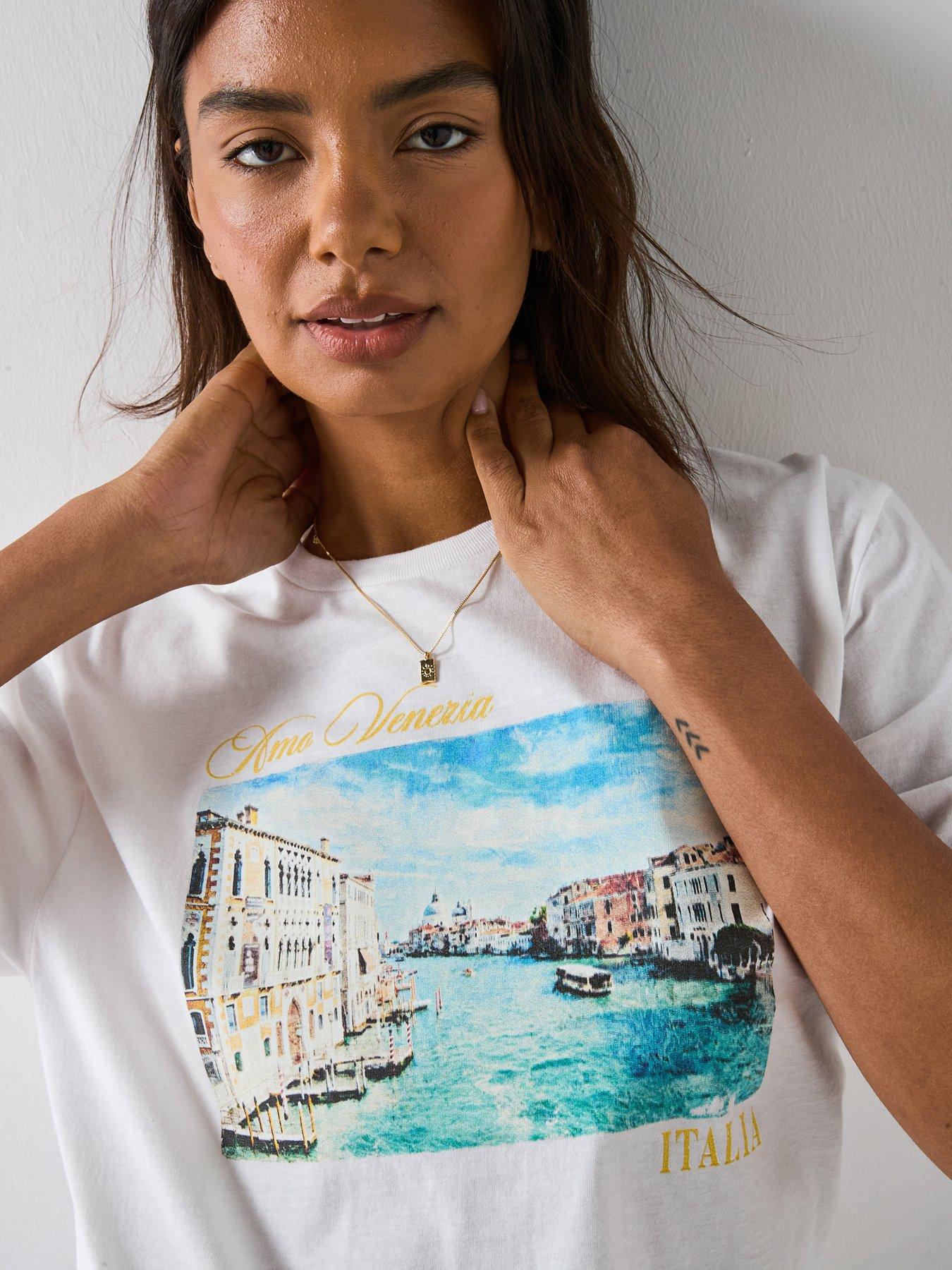 Image 5 of 5 of V by Very Oversized Postcard Tee - White