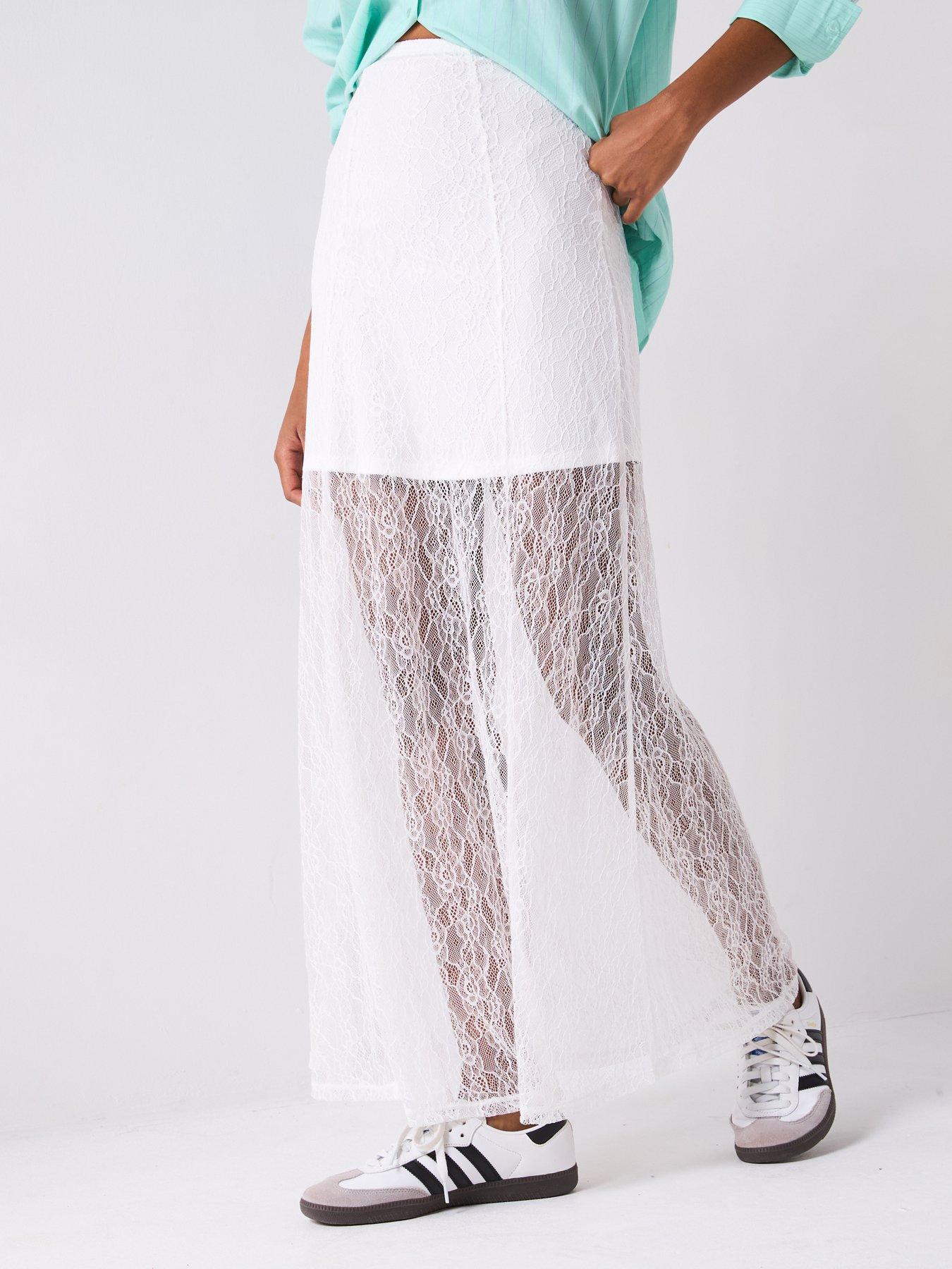 undefined Lace Loose Fit Midaxi Skirt