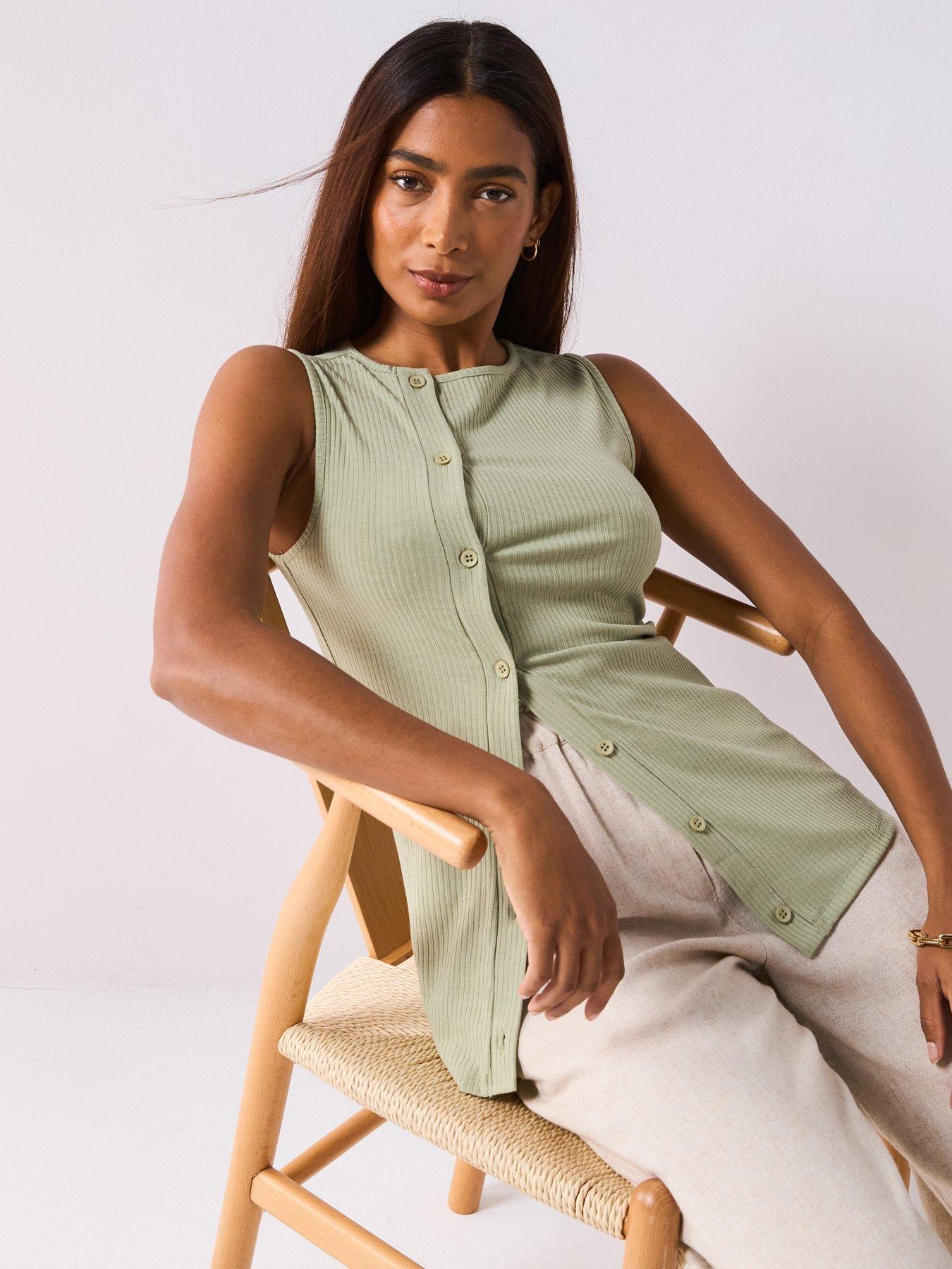 v-by-very-asymmetric-button-up-top-greenoutfit