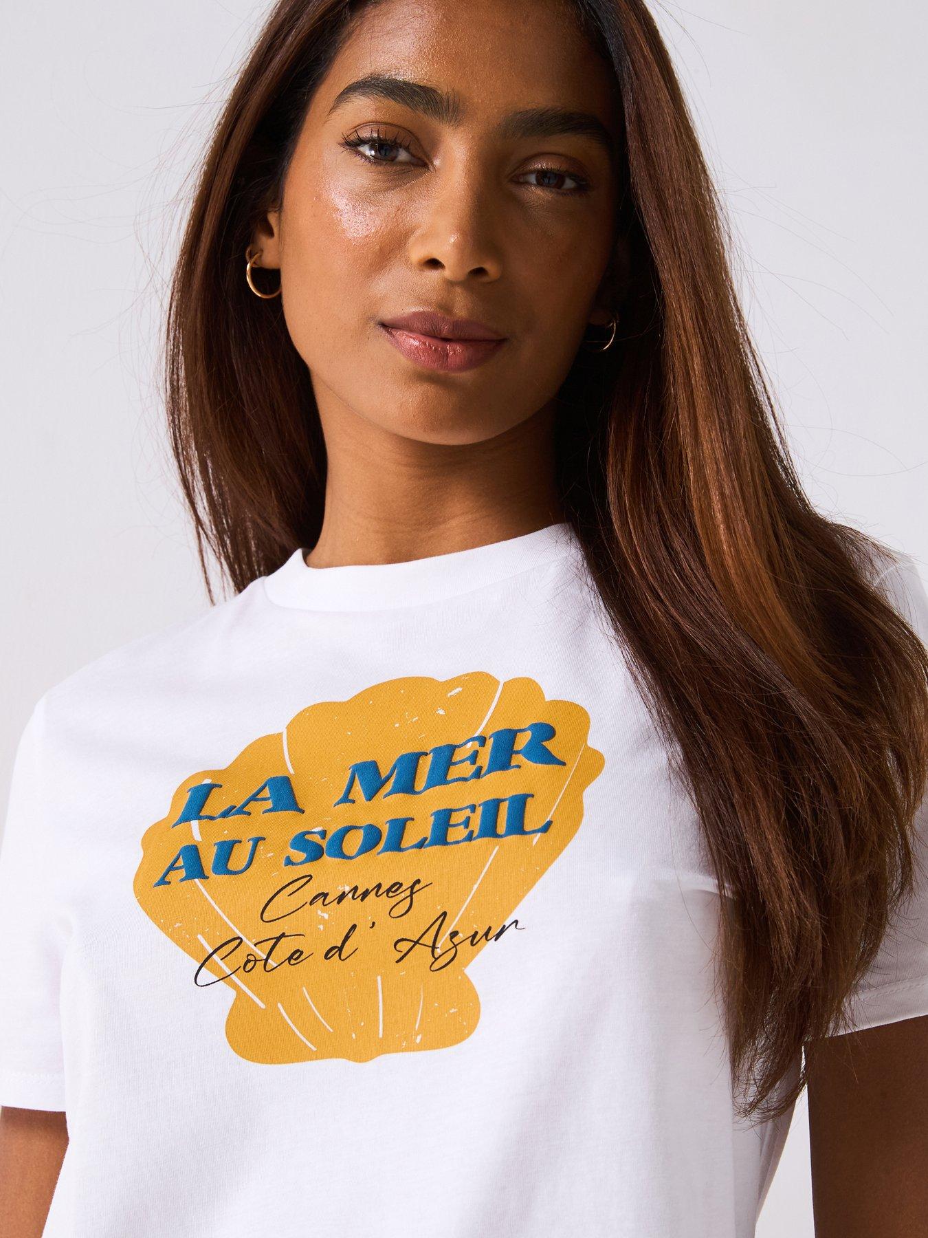 Image 5 of 6 of V by Very La Mer Shell Graphic T-Shirt - White