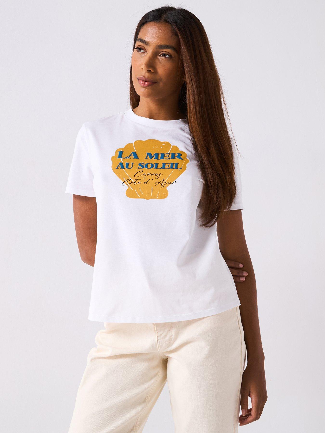 Image 6 of 6 of V by Very La Mer Shell Graphic T-Shirt - White