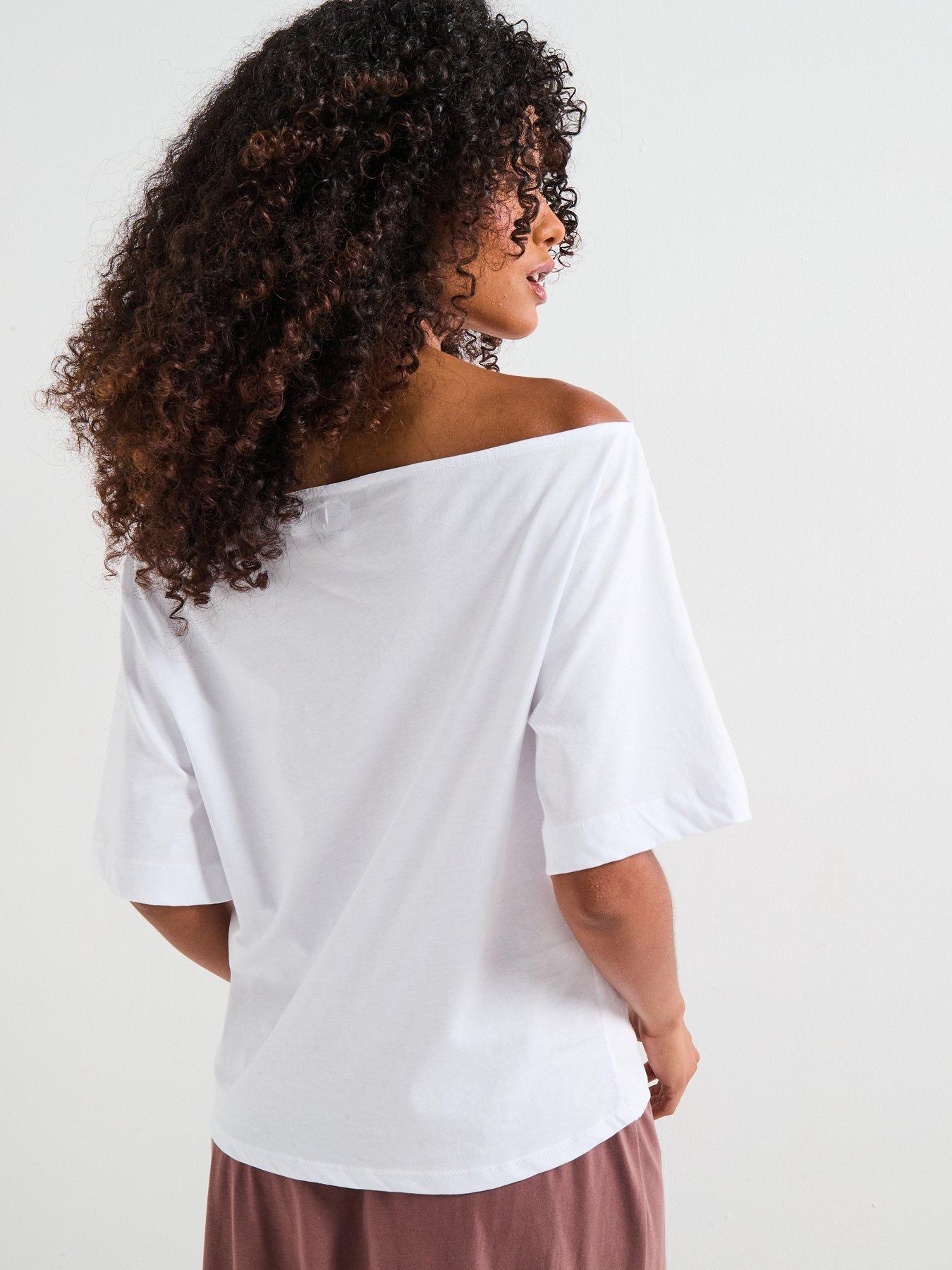Image 2 of 6 of V by Very Off The Shoulder Top Co-ord - White