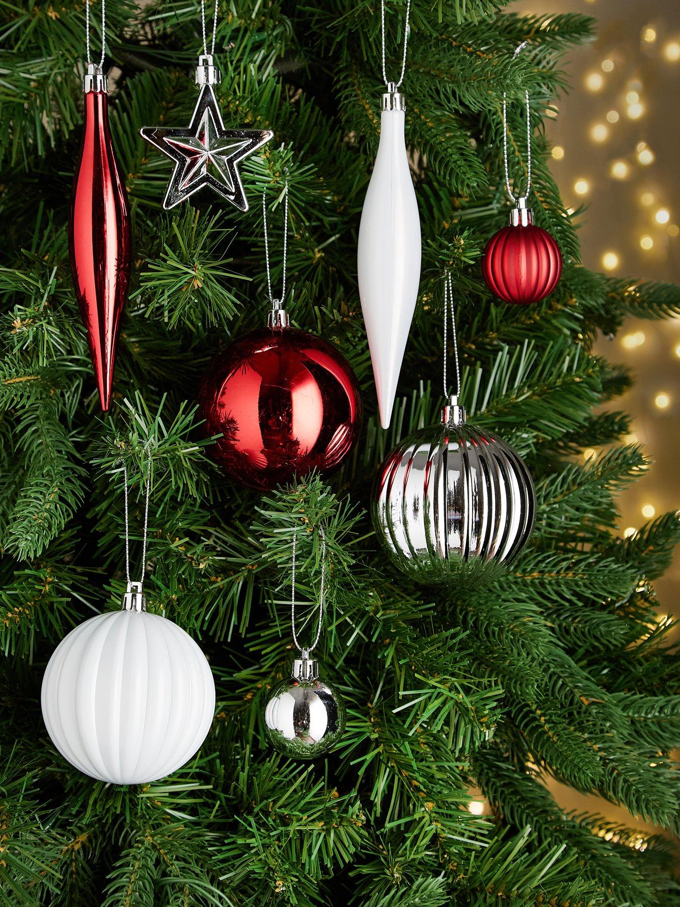 very-home-50-pack-redsilver-shatterproof-christmas-treenbspbaubles