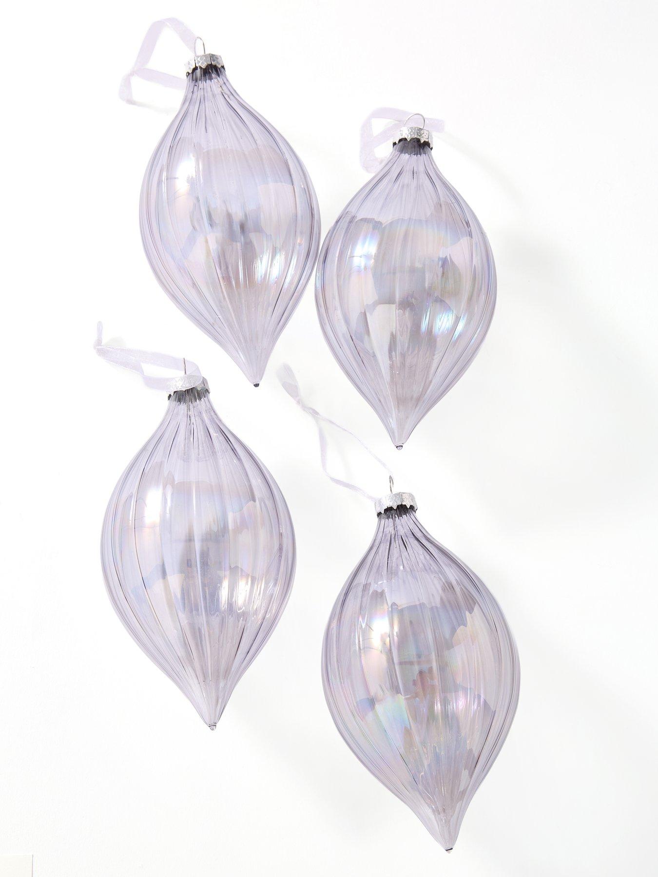 very-home-set-of-4-ribbed-glass-teardrop-christmas-tree-baublesstillFront