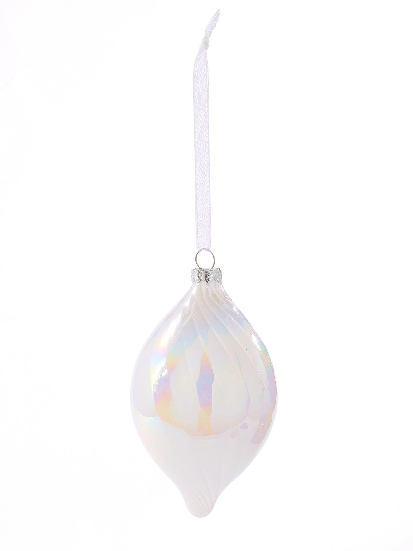 very-home-set-of-4-white-iridescent-waved-glass-teardrop-christmas-tree-baublesback