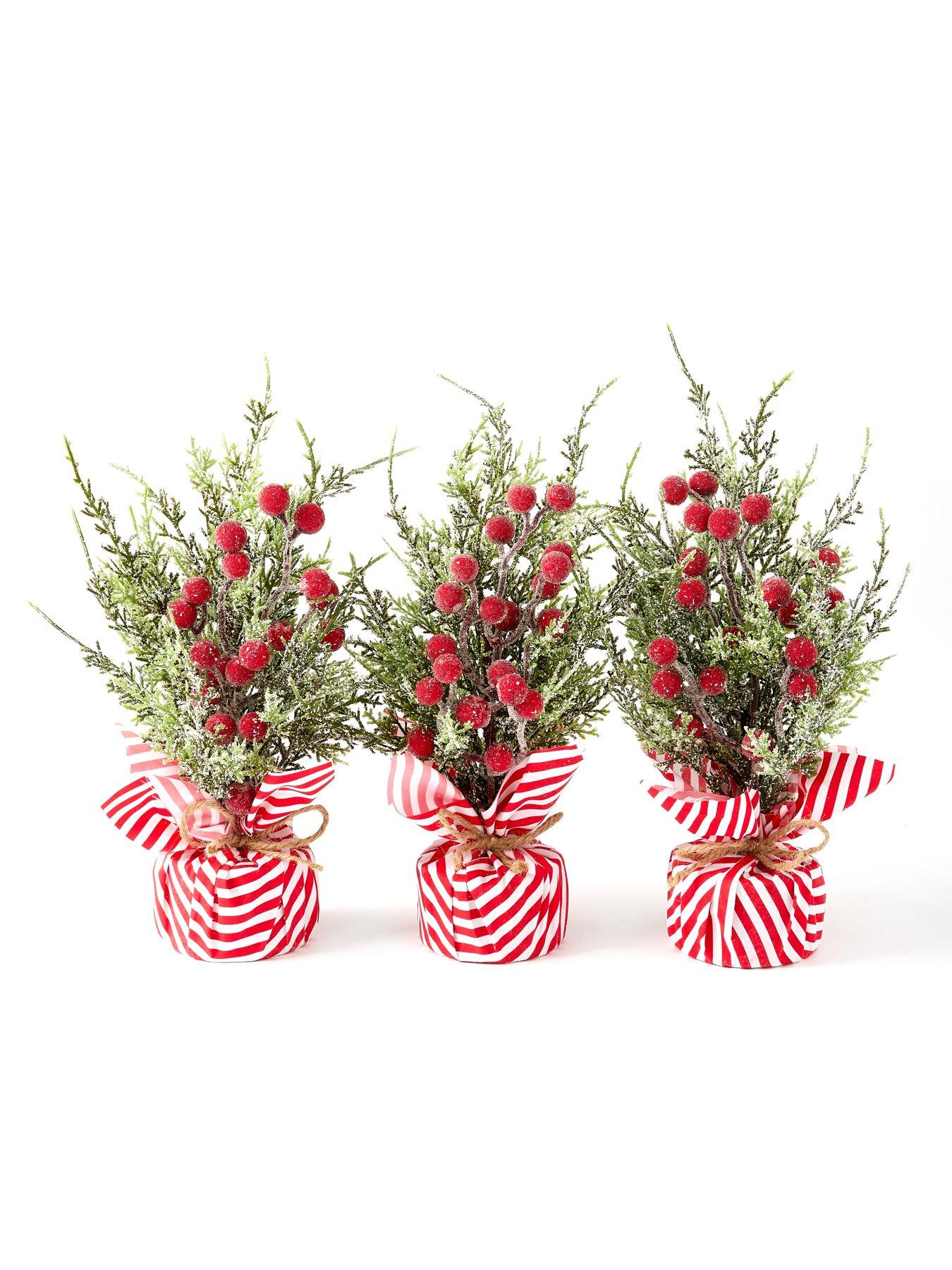 Image 2 of 5 of The Very Collection Set of 3&nbsp;Small Table Christmas&nbsp;Trees with Candy Cane Bases - 33 cm
