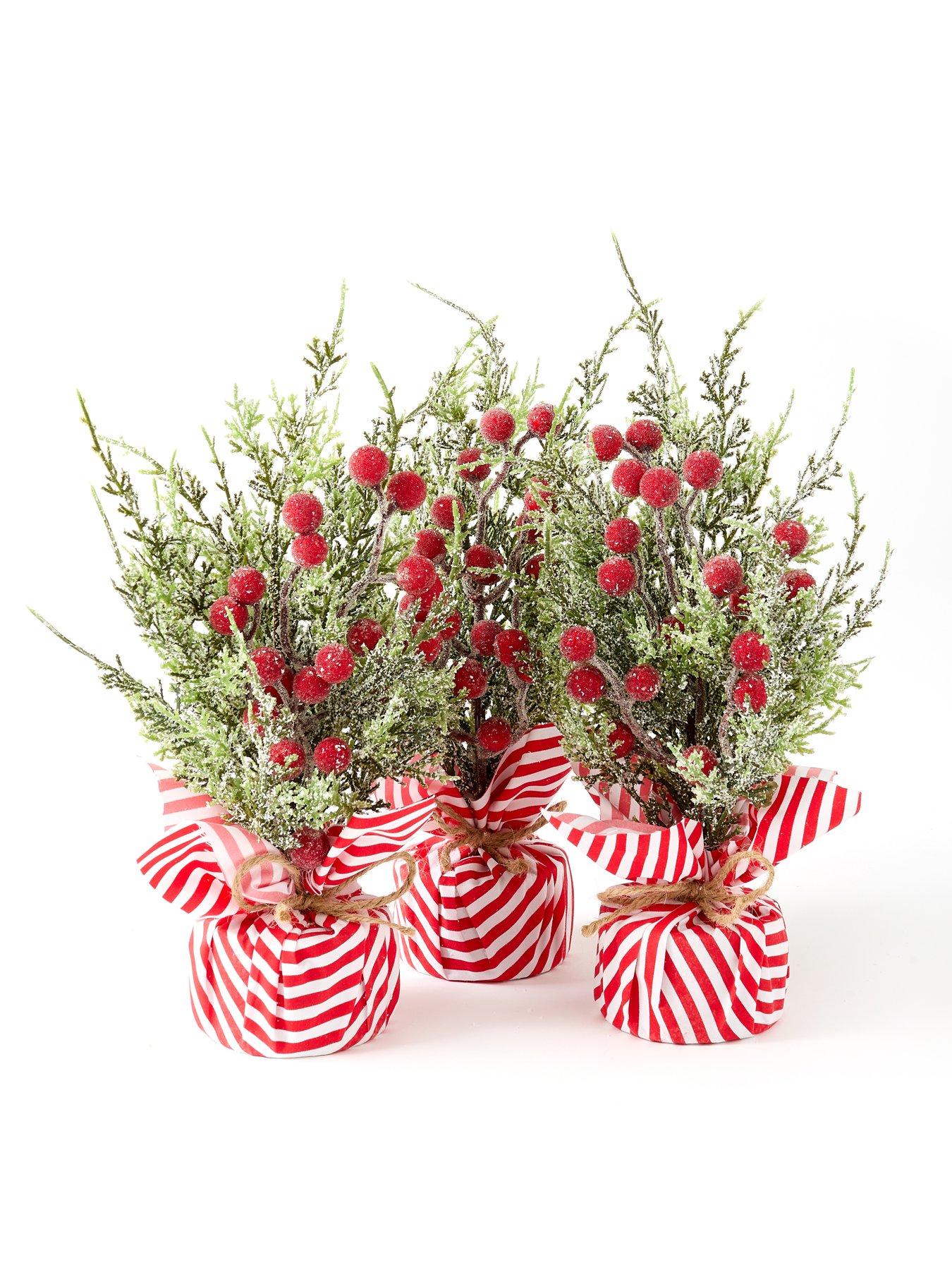 Image 3 of 5 of The Very Collection Set of 3&nbsp;Small Table Christmas&nbsp;Trees with Candy Cane Bases - 33 cm