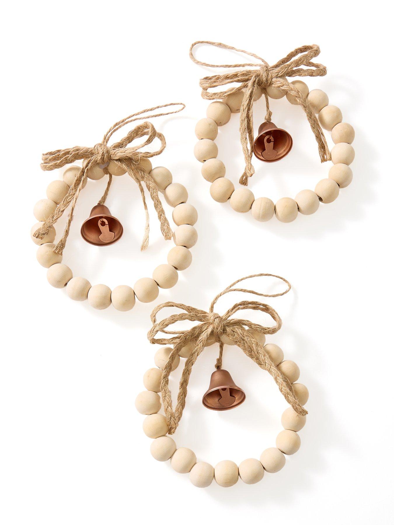 very-home-set-of-3-beaded-woodennbspwreath-christmas-tree-decorationsstillFront