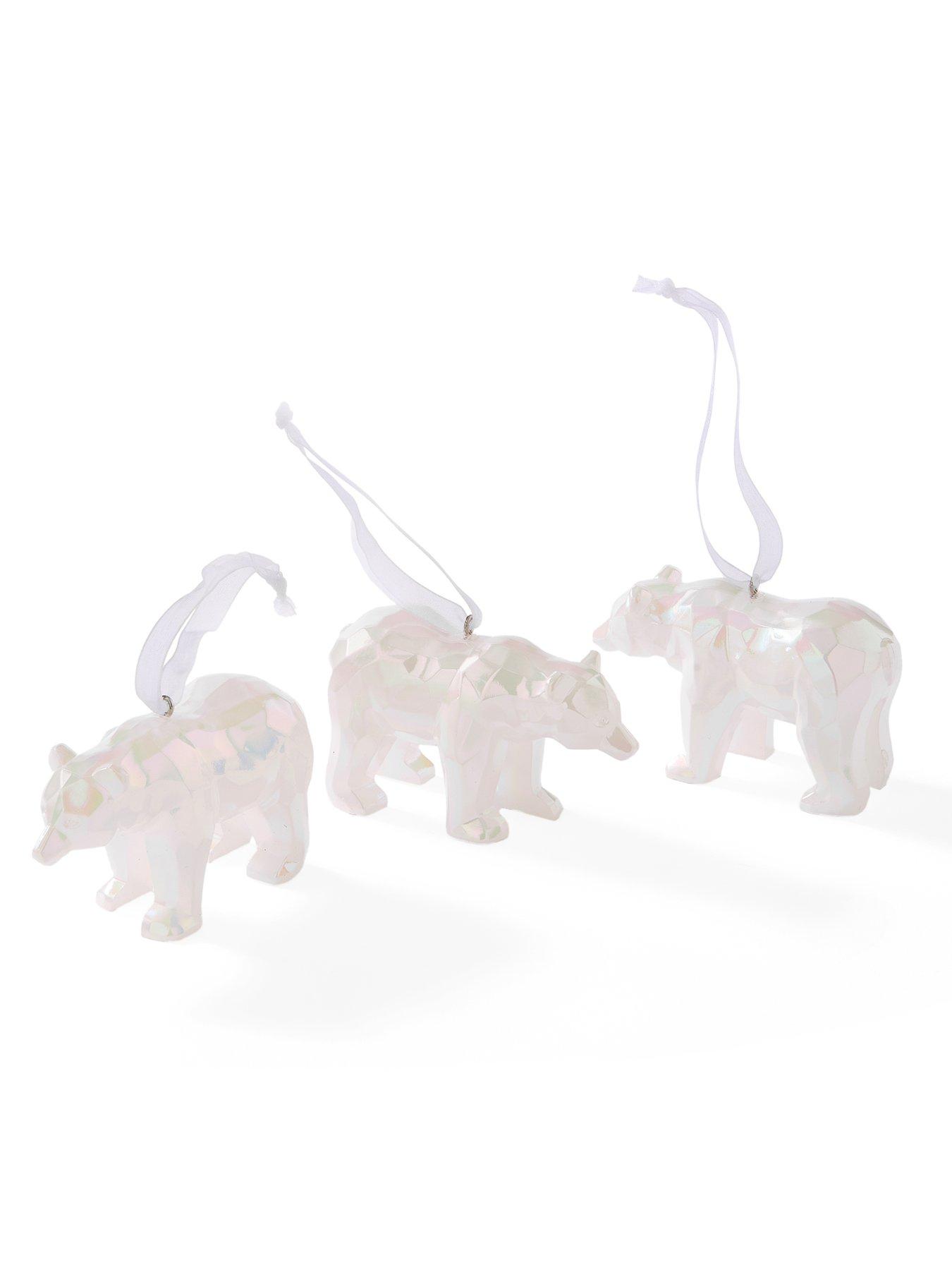 very-home-set-of-3-iridescent-polar-bear-christmasnbsptree-decorationsstillFront