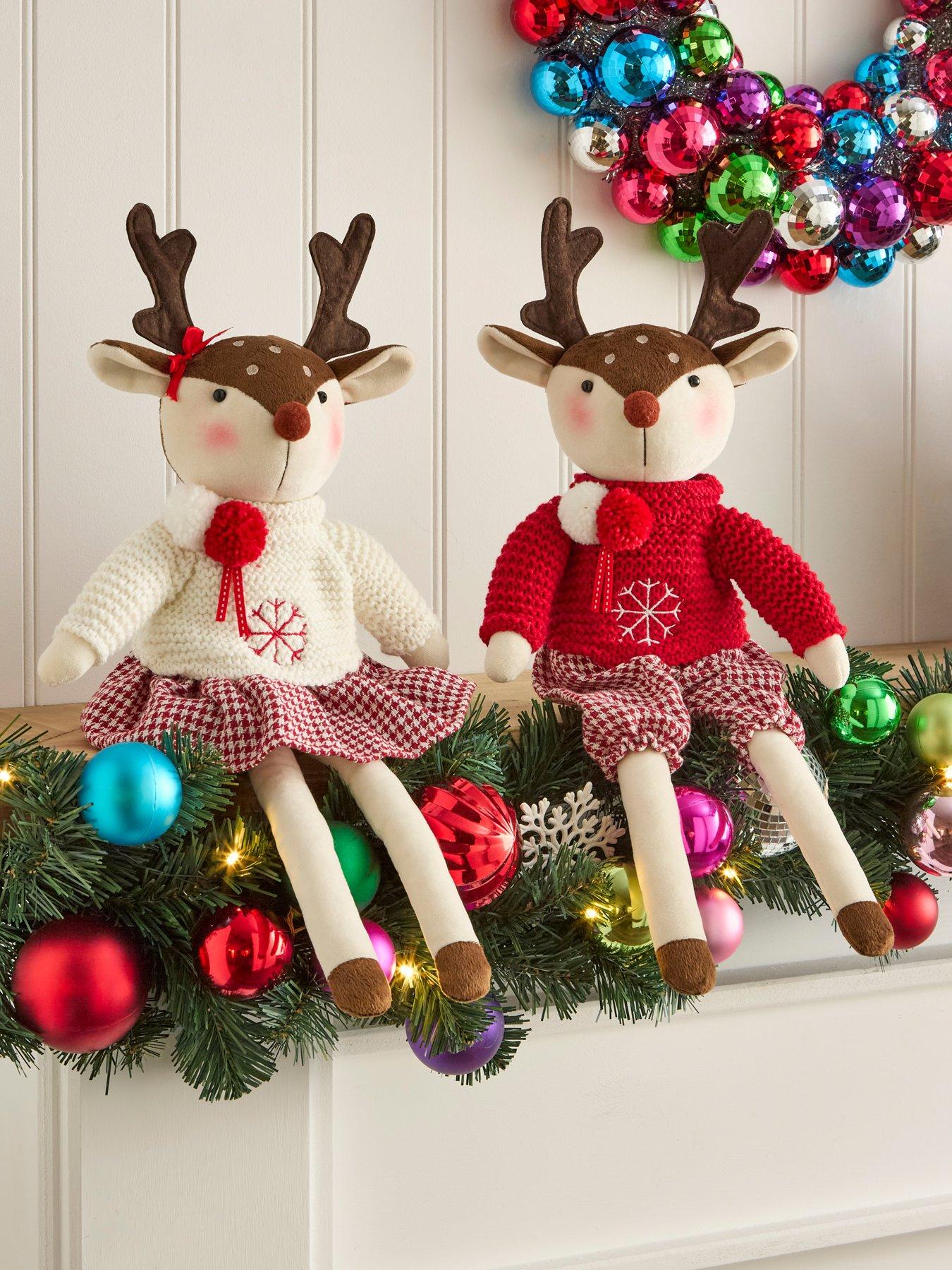 very-home-set-of-2-plush-reindeer-christmas-decorations