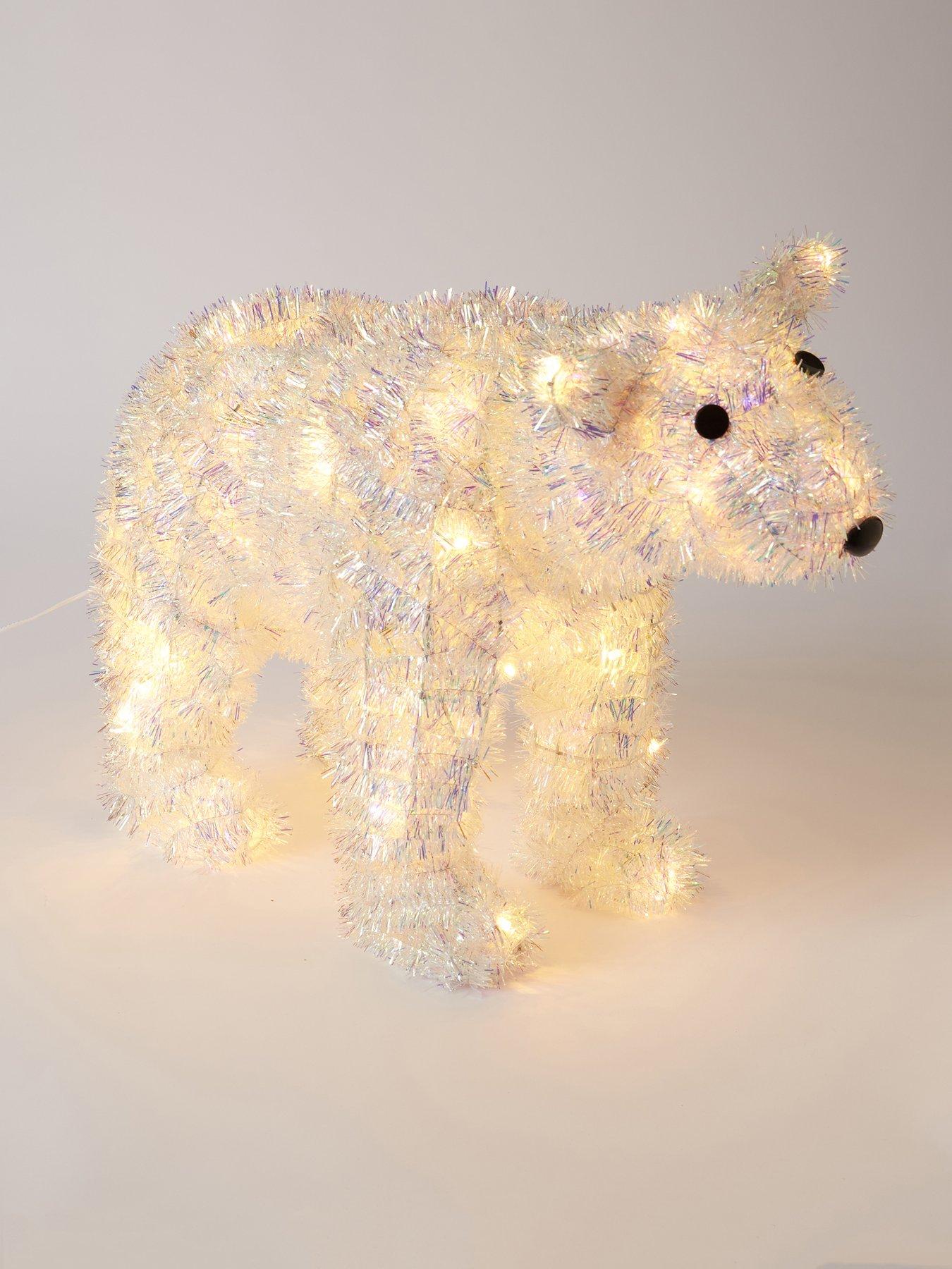 Image 3 of 5 of Very Home 43&nbsp;cm&nbsp;Iridescent Tinsel Polar Bear Outdoor Christmas&nbsp;Light